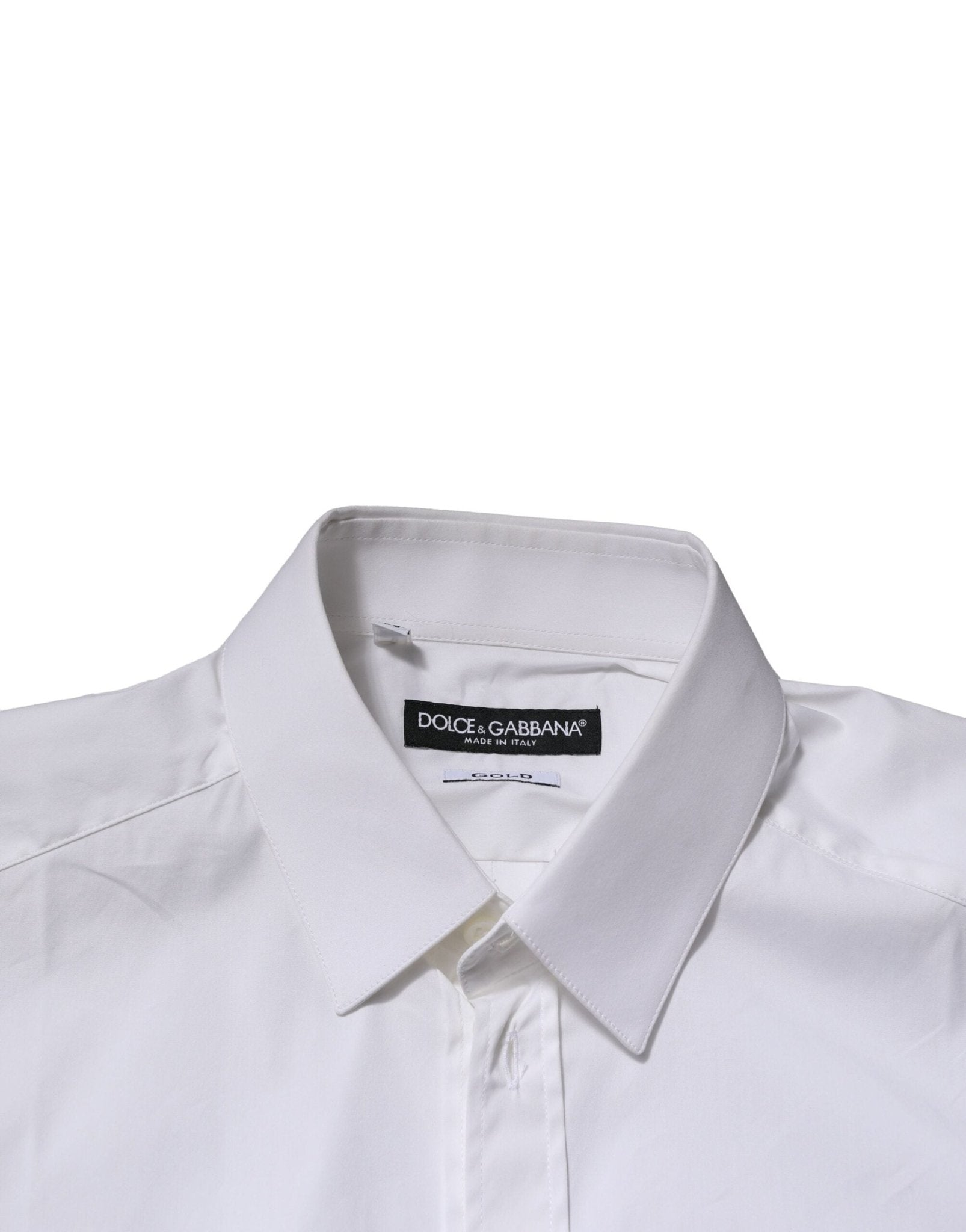 Dolce & Gabbana White GOLD Long Sleeves Dress Formal Shirt - RIMODA