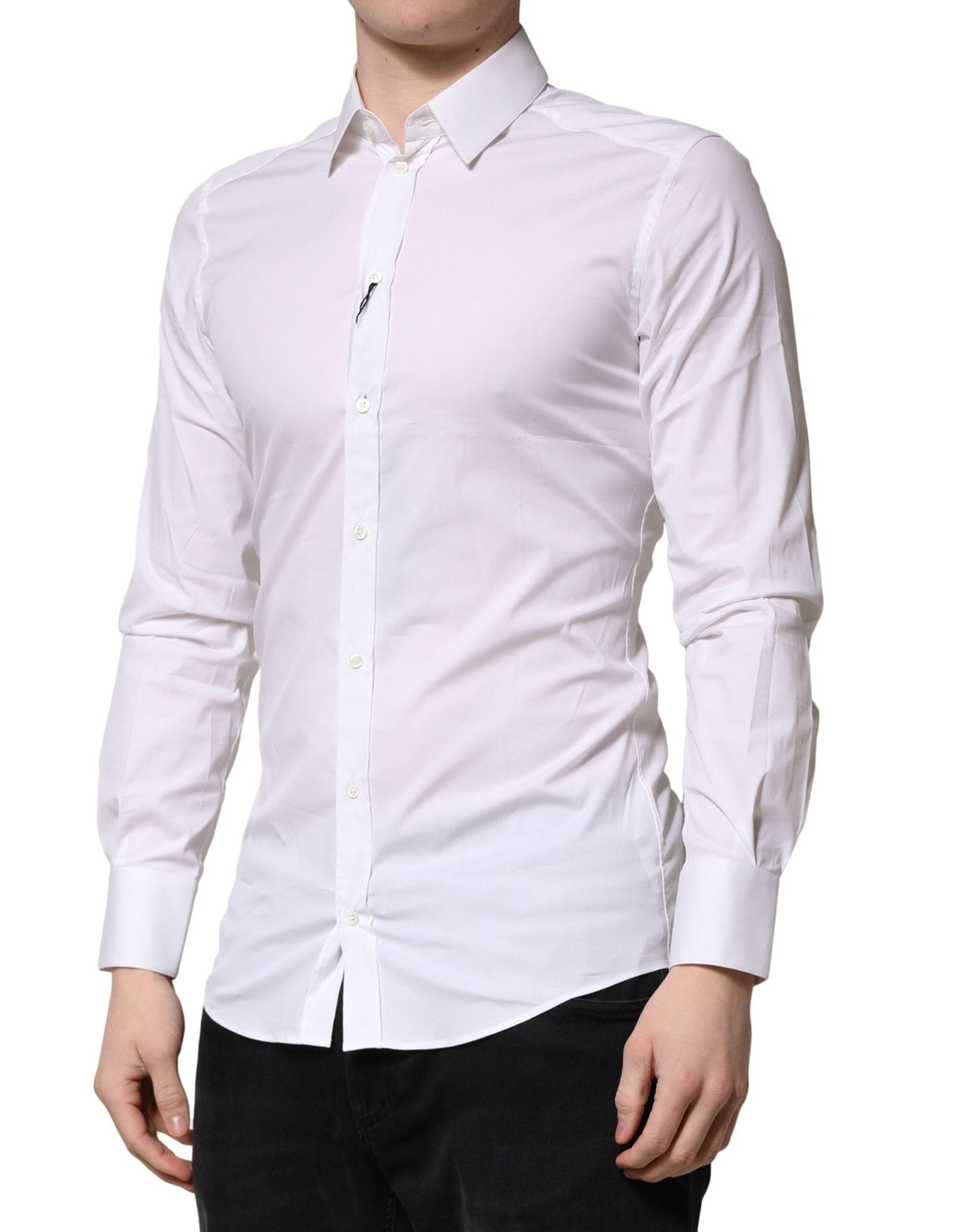 Dolce & Gabbana White GOLD Long Sleeves Dress Formal Shirt - RIMODA