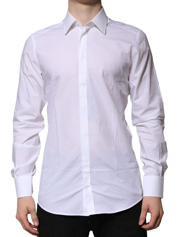 Dolce & Gabbana White GOLD Long Sleeves Dress Formal Shirt - RIMODA