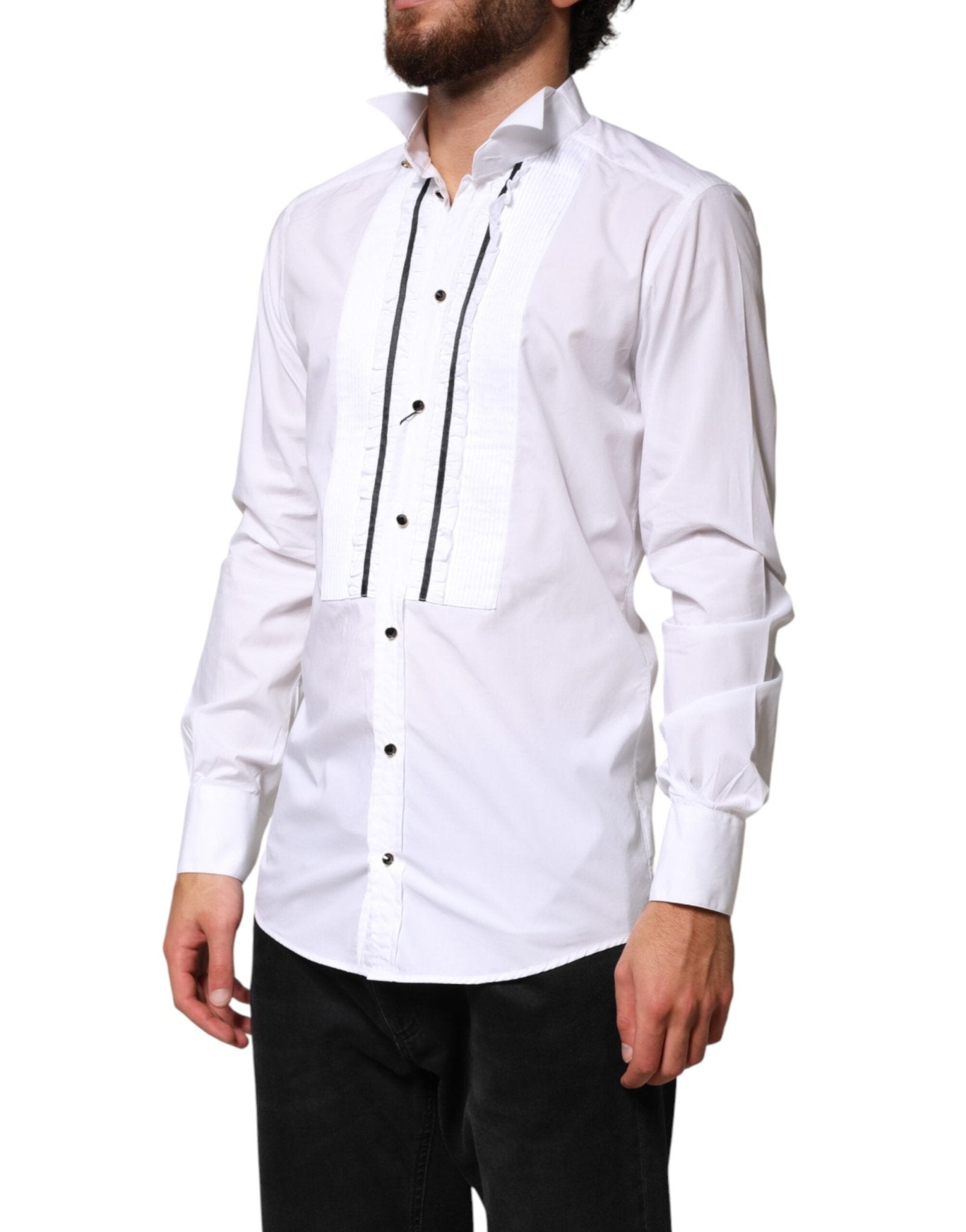 Dolce & Gabbana White GOLD Long Sleeves Formal Dress Shirt - RIMODA