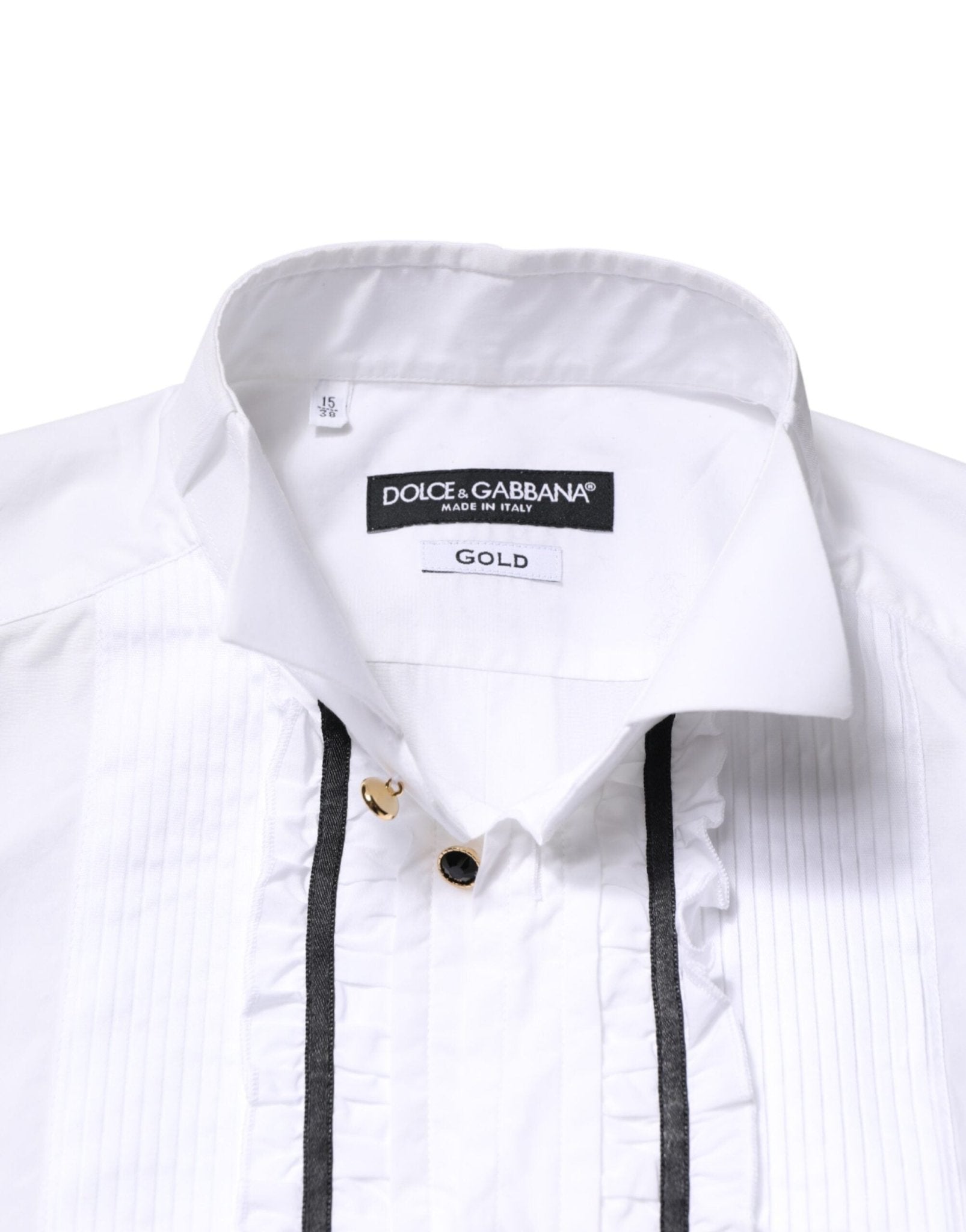Dolce & Gabbana White GOLD Long Sleeves Formal Dress Shirt - RIMODA