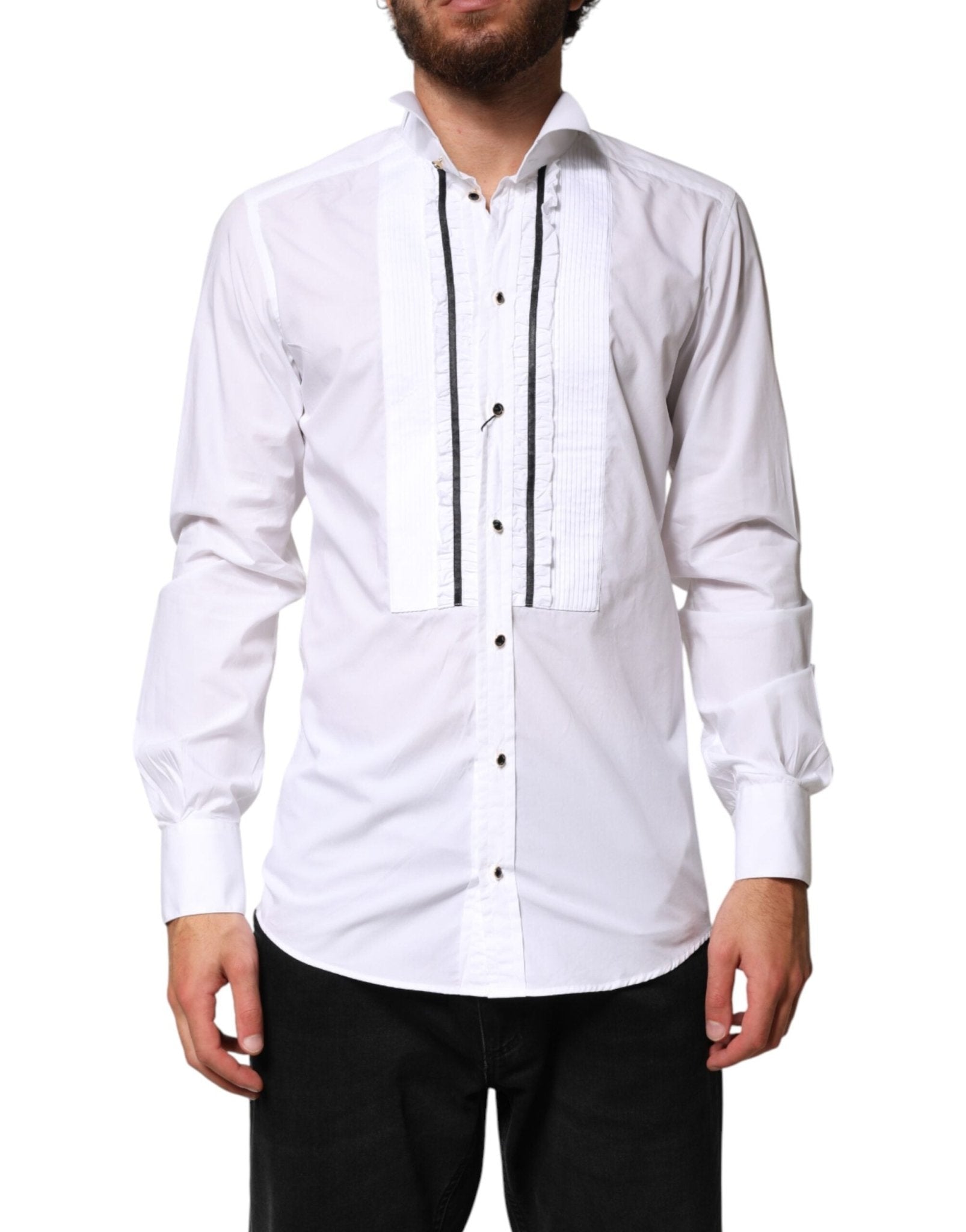 Dolce & Gabbana White GOLD Long Sleeves Formal Dress Shirt - RIMODA