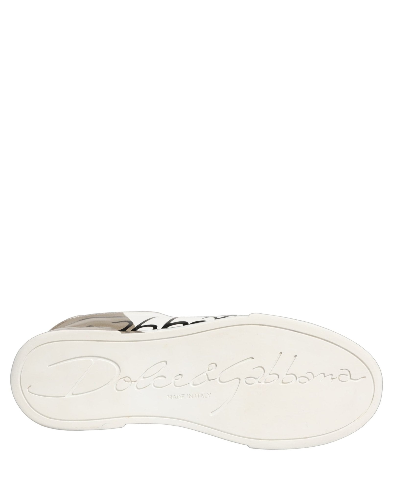Dolce & Gabbana White Gold Low Top Leather Sneakers Shoes - RIMODA