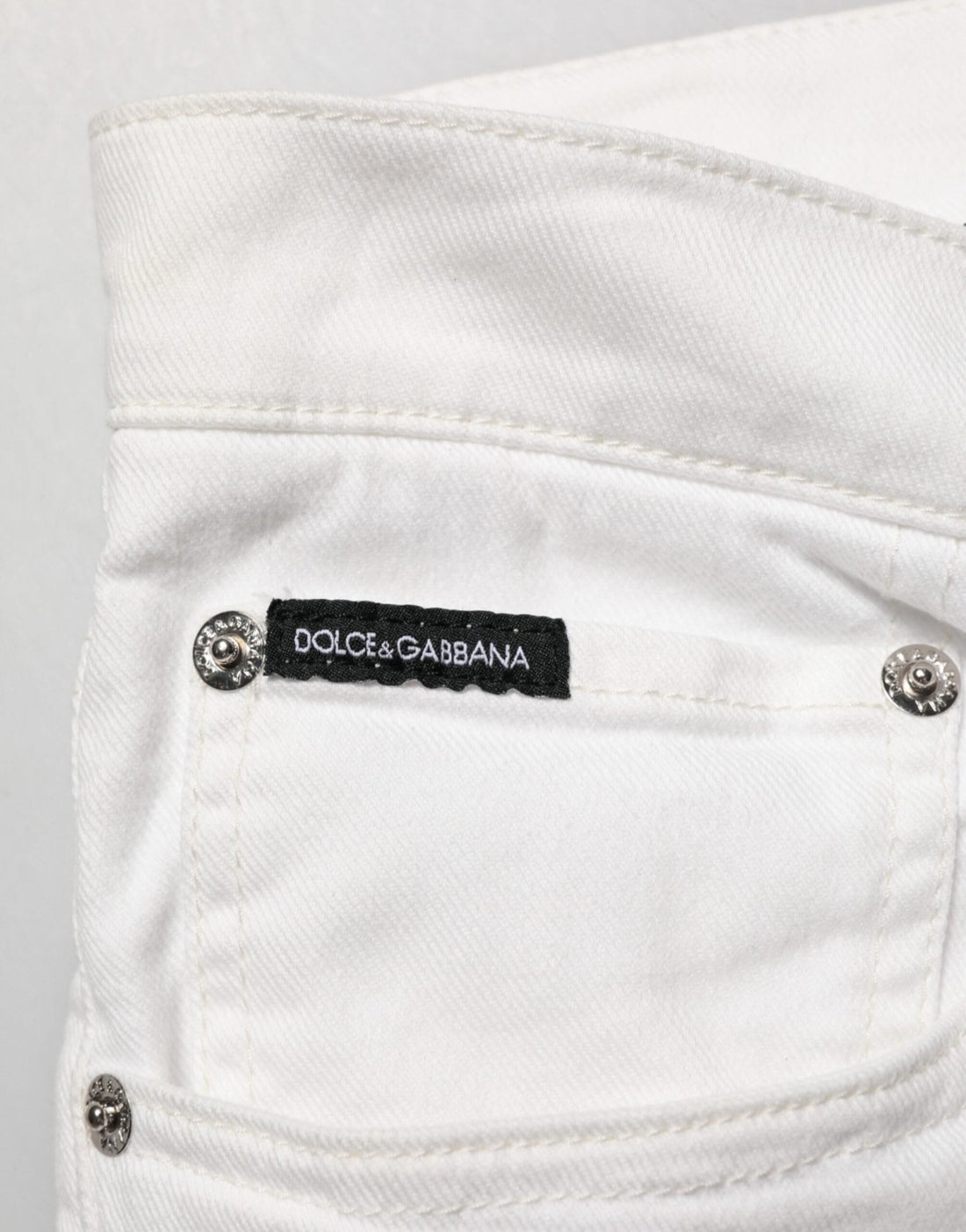 Dolce & Gabbana White Graffiti Print Skinny GOLD Denim Jeans - RIMODA