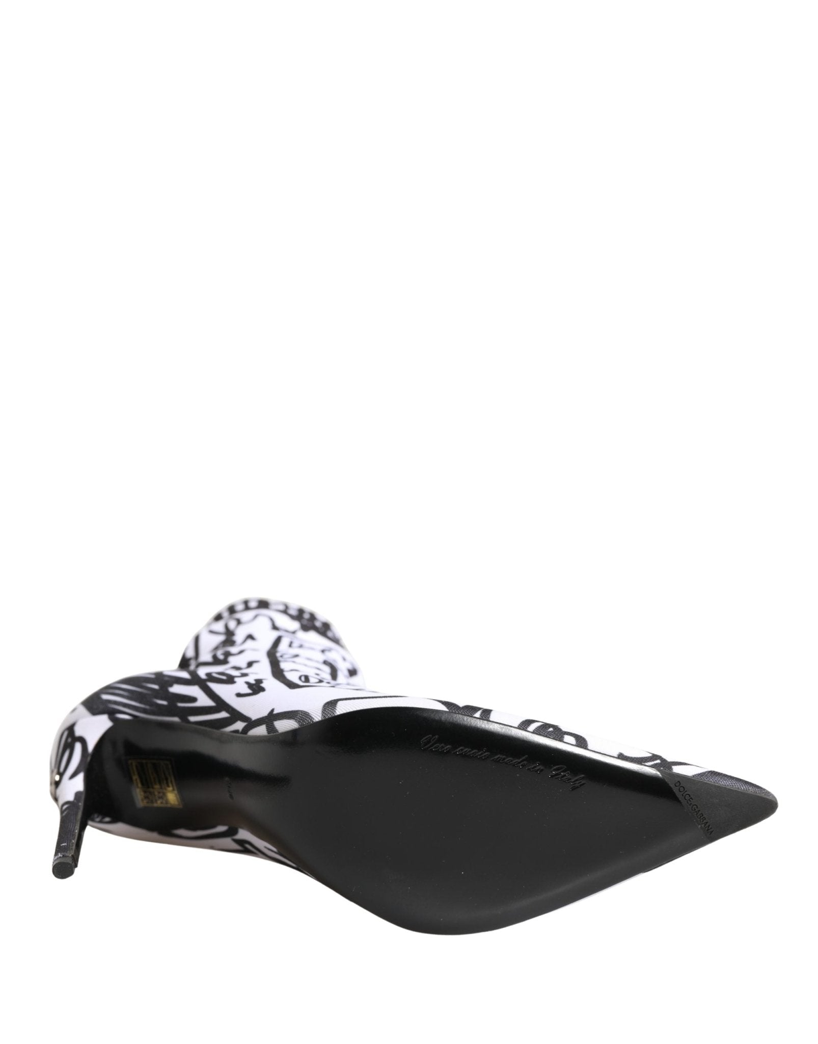 Dolce & Gabbana White Graffiti Stretch Ankle Boots Shoes - RIMODA