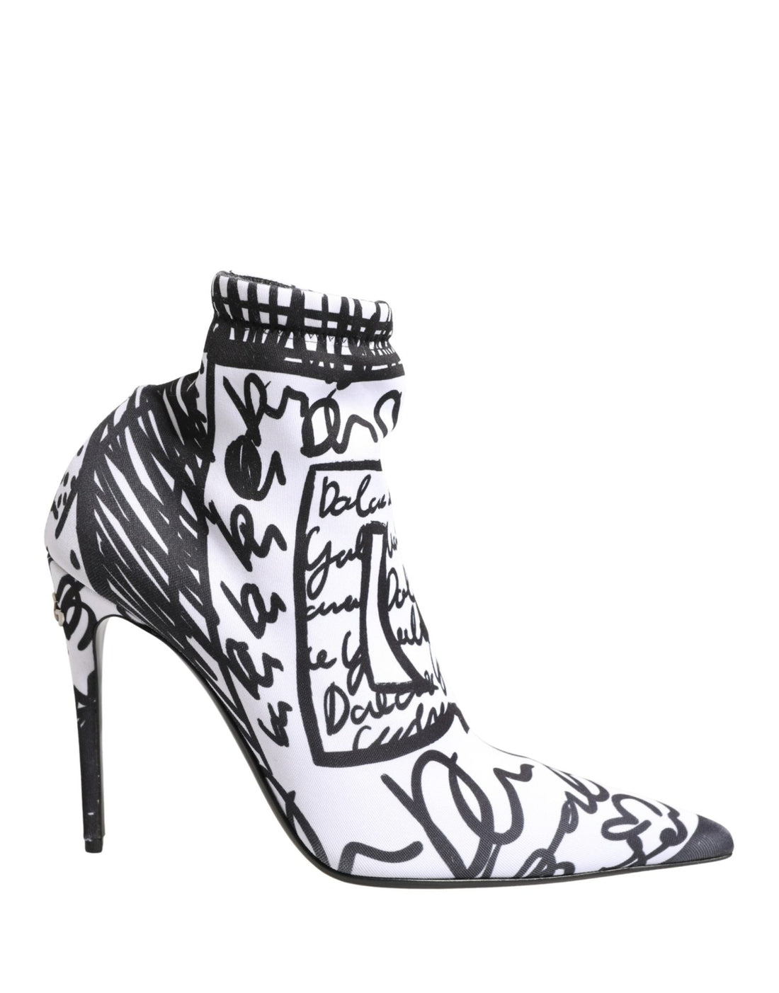 Dolce & Gabbana White Graffiti Stretch Ankle Boots Shoes - RIMODA
