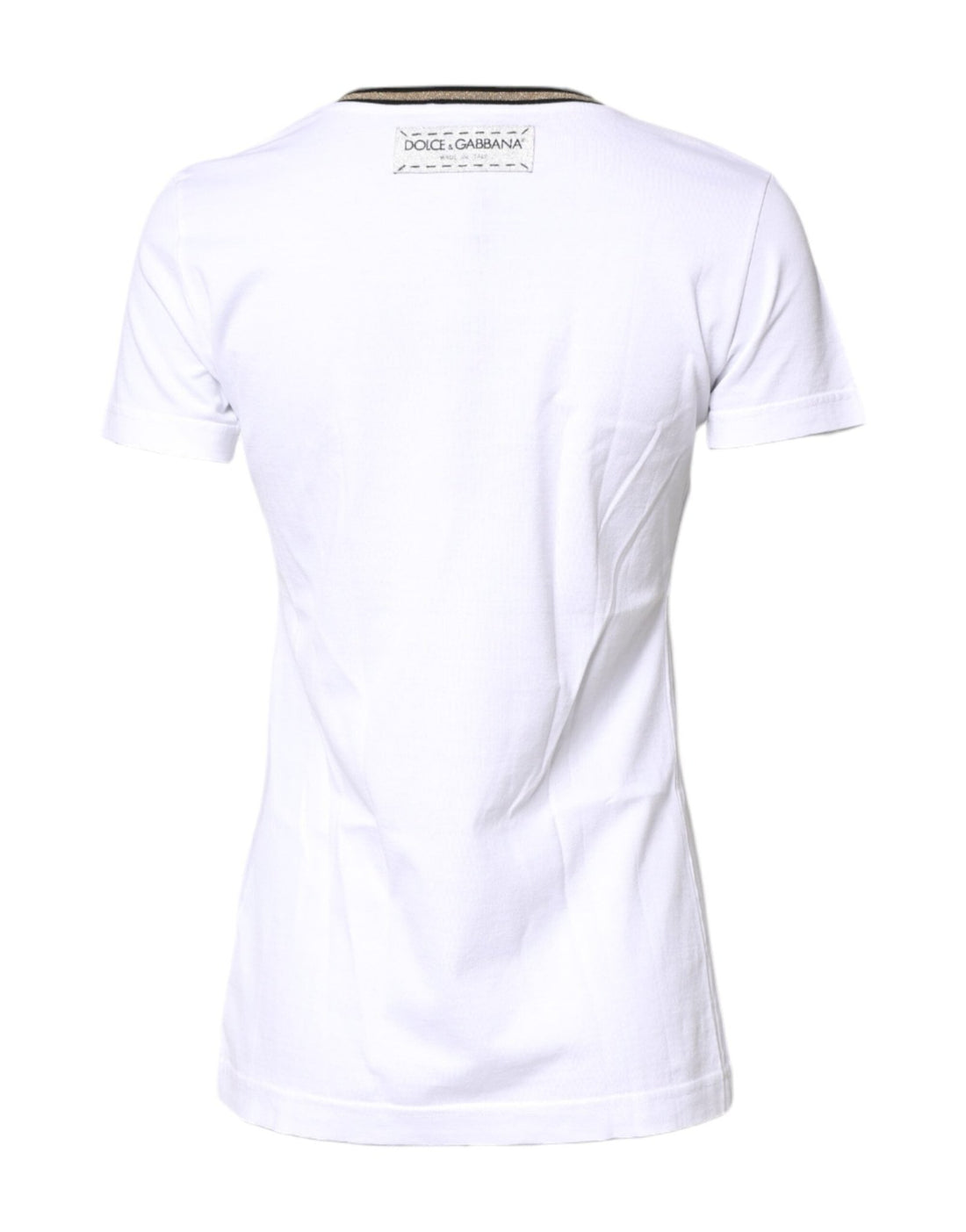 Dolce & Gabbana White Graphic Print Cotton Crew Neck T-shirt - RIMODA