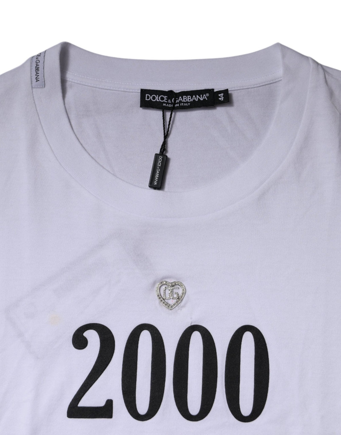 Dolce & Gabbana White Graphic Print Cotton Crew Neck T-shirt - RIMODA