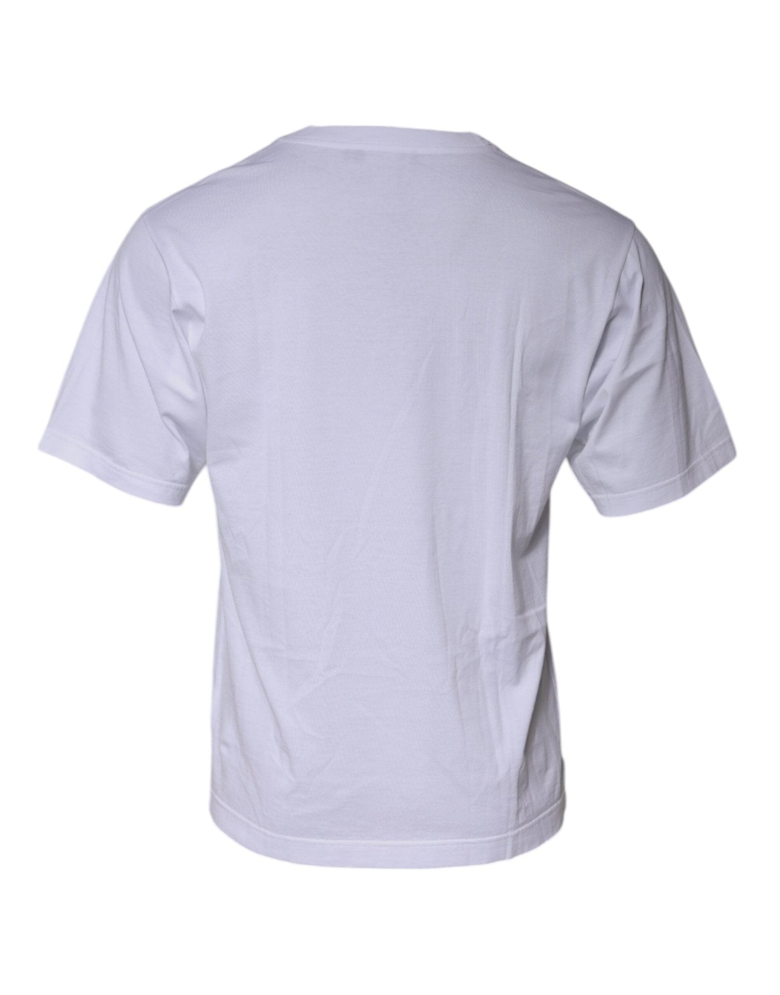 Dolce & Gabbana White Graphic Print Cotton Crew Neck T-shirt - RIMODA