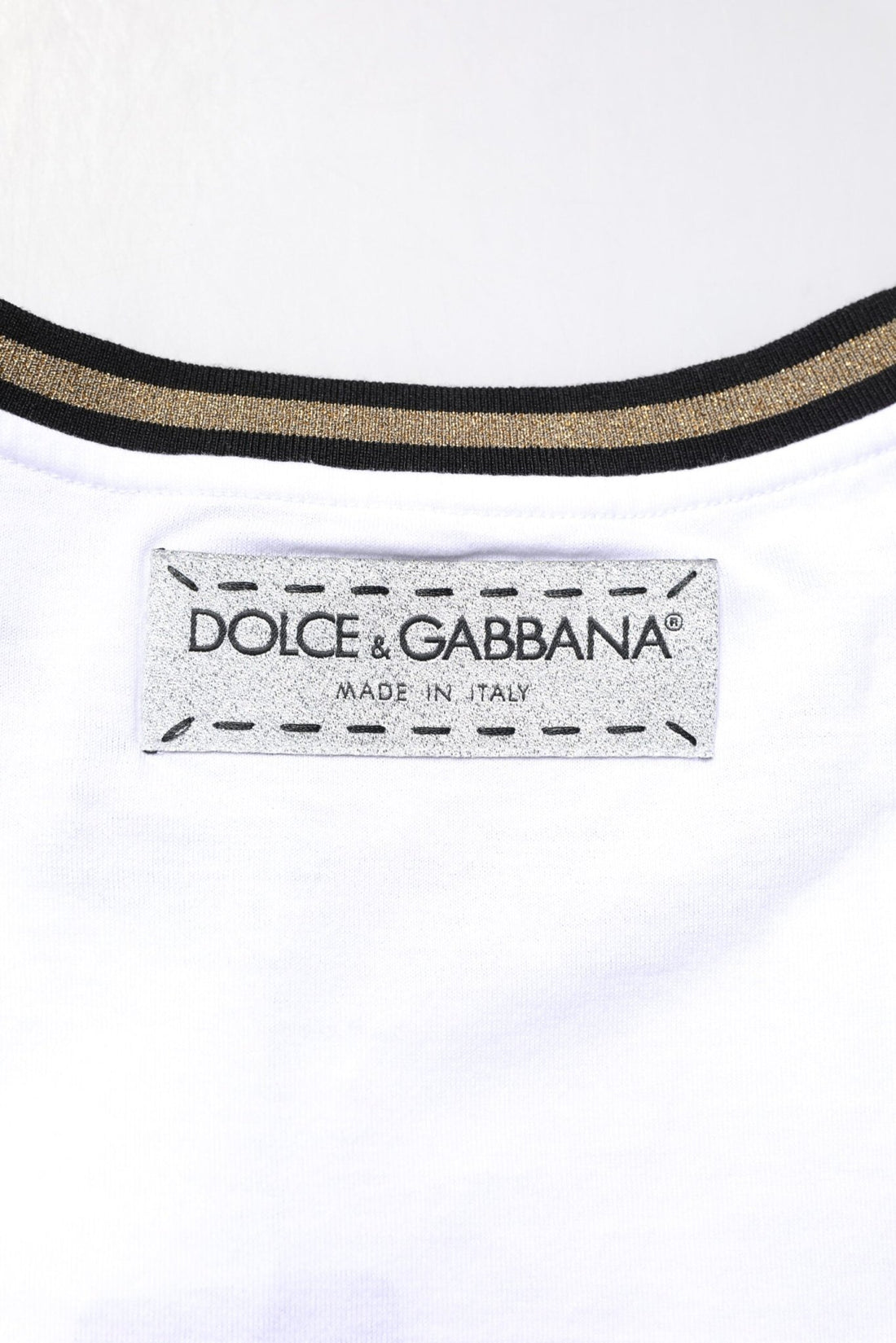 Dolce & Gabbana White Graphic Print Cotton Crew Neck T-shirt - RIMODA
