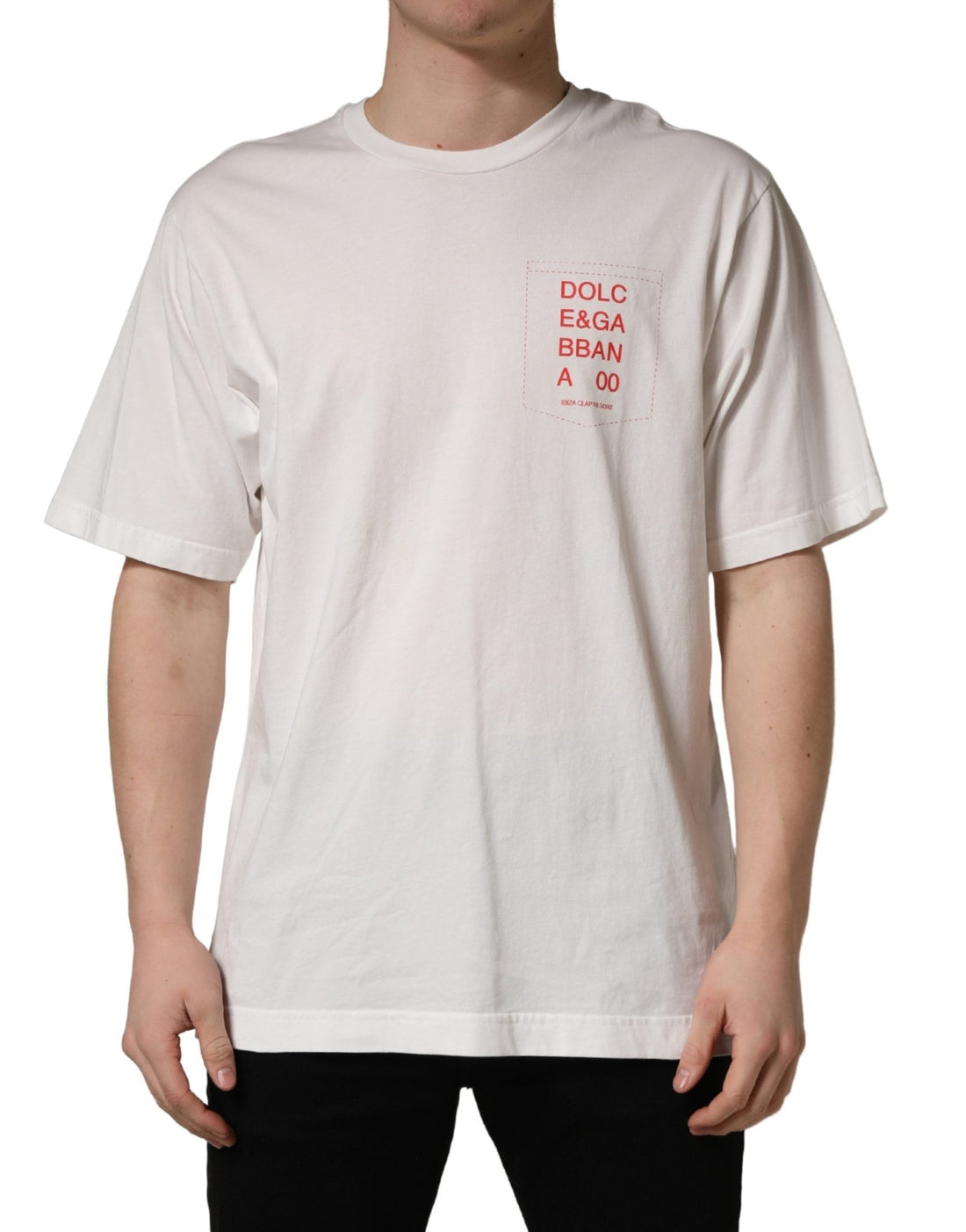 Dolce & Gabbana White Graphic Print Cotton Crew Neck T-shirt - RIMODA