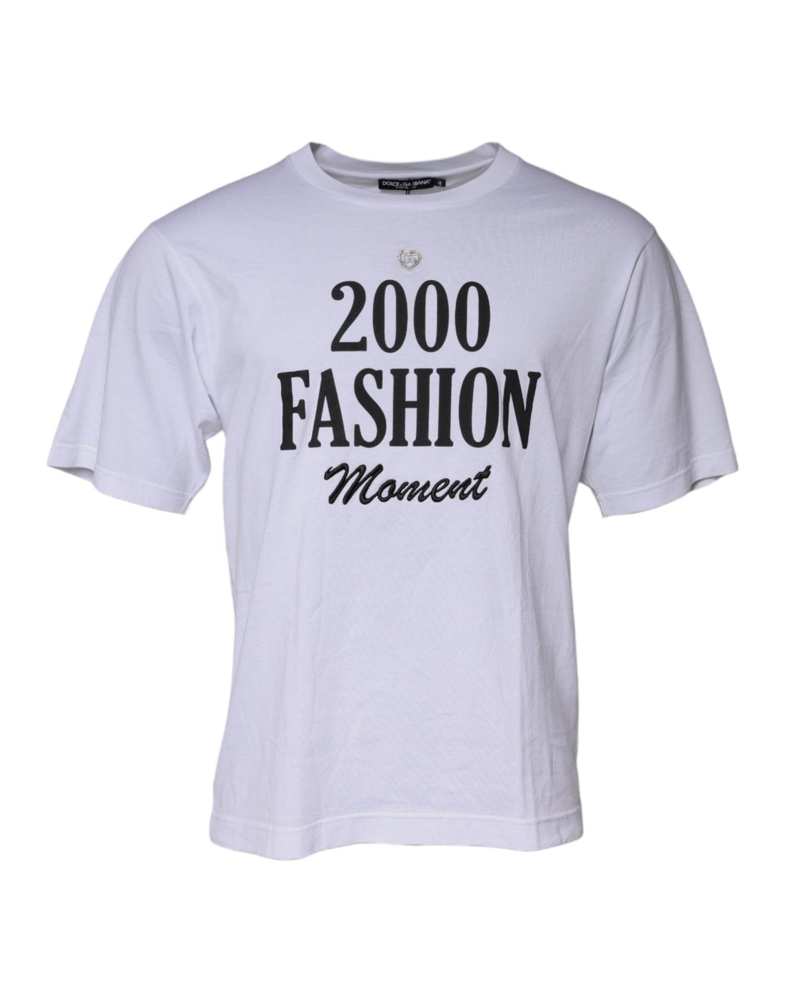 Dolce & Gabbana White Graphic Print Cotton Crew Neck T-shirt - RIMODA