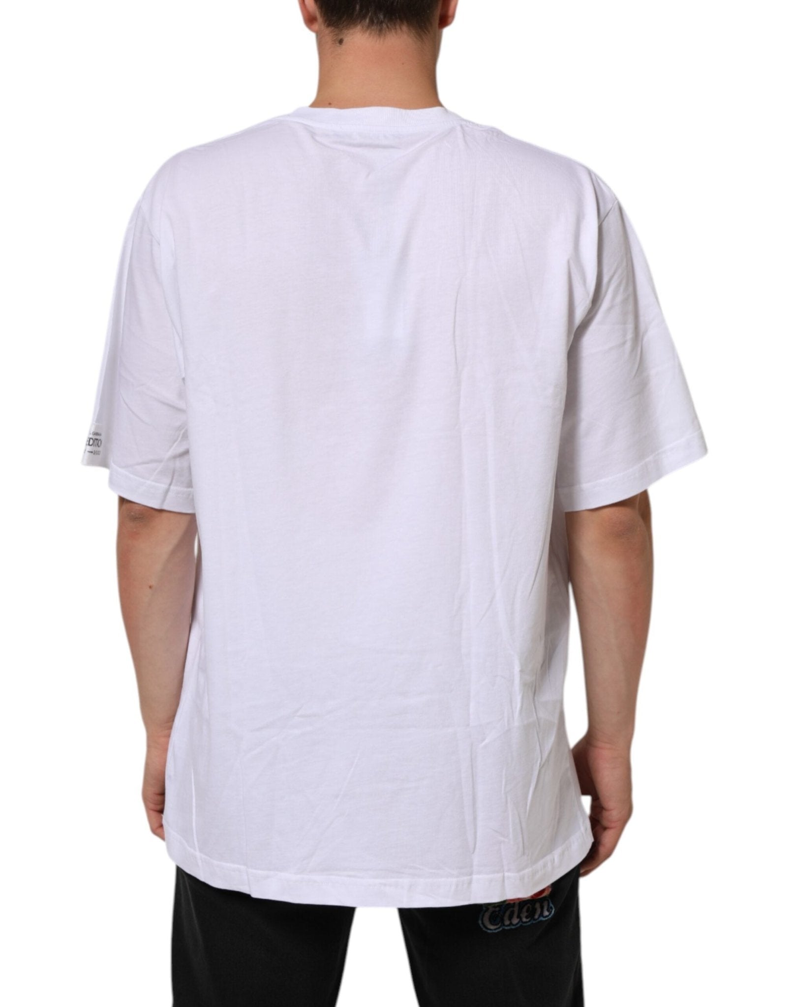 Dolce & Gabbana White Graphic Print Cotton CrewNeck T-shirt - RIMODA