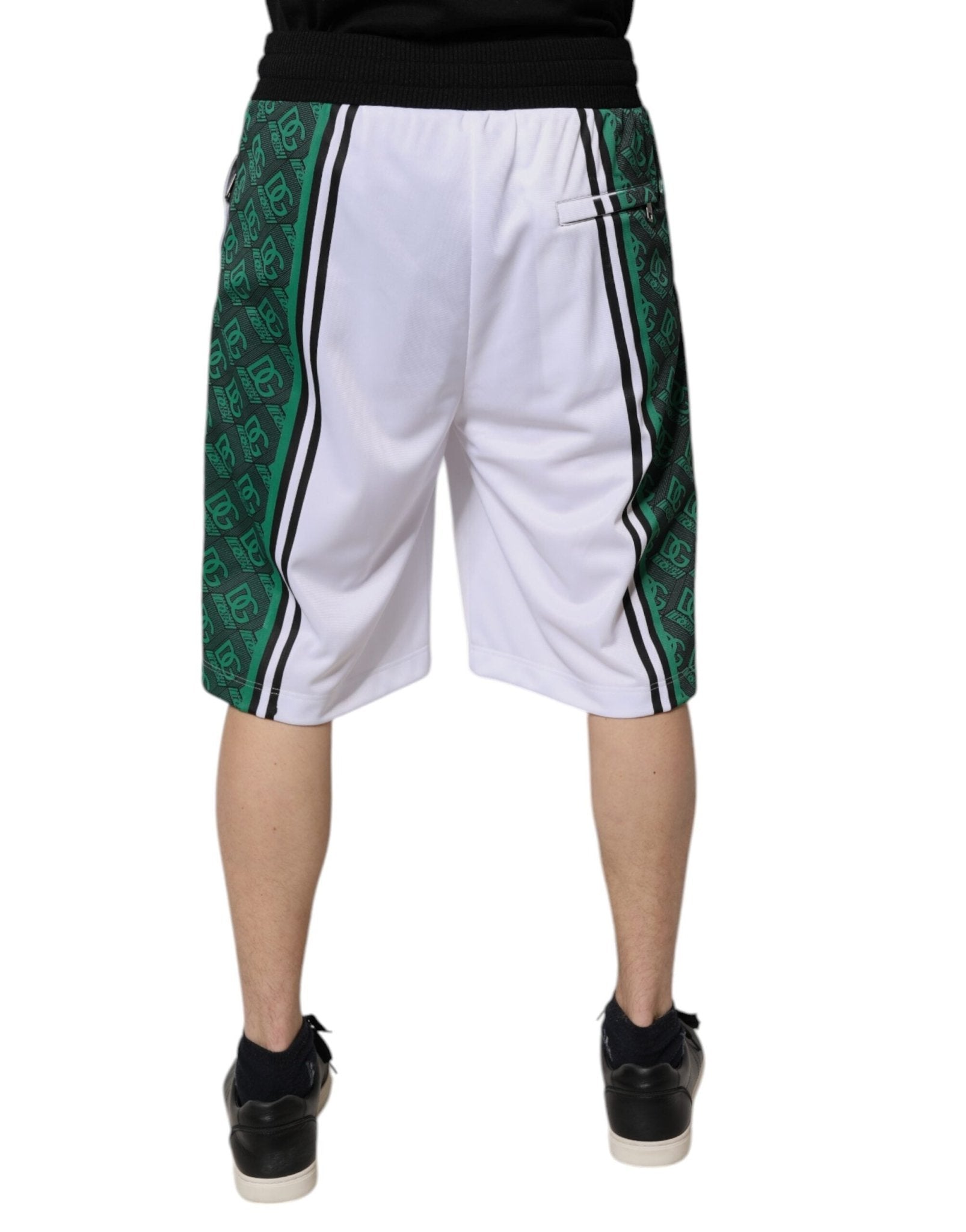 Dolce & Gabbana White Green Men Jersey Sweatshorts Shorts - RIMODA