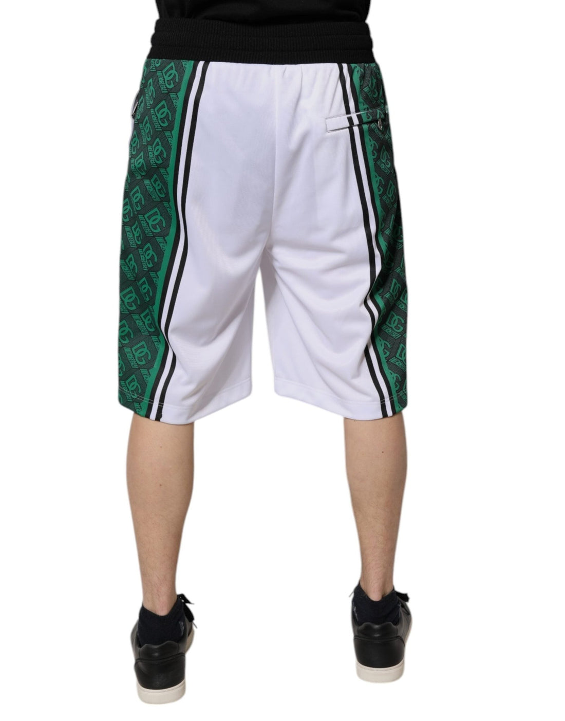 Dolce & Gabbana White Green Men Jersey Sweatshorts Shorts - RIMODA