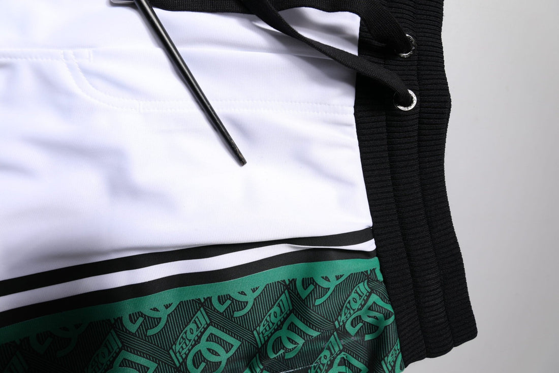 Dolce & Gabbana White Green Men Jersey Sweatshorts Shorts - RIMODA