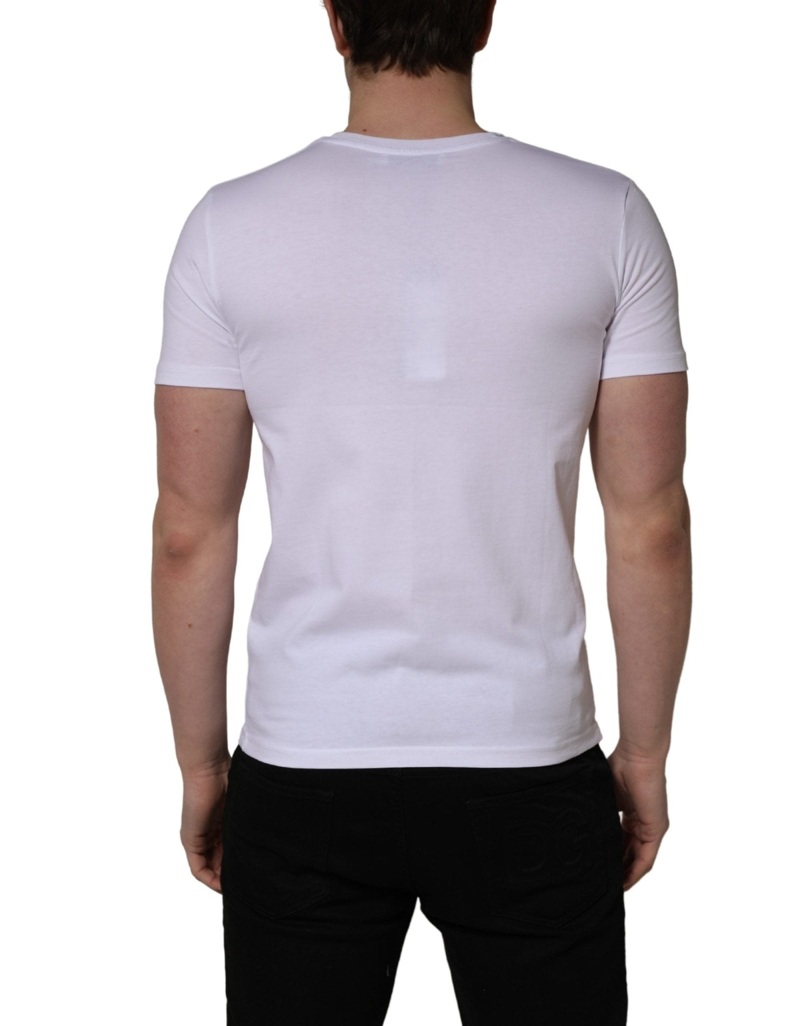 Dolce & Gabbana White Heart Shaped Camouflage Patch Men T-shirt - RIMODA