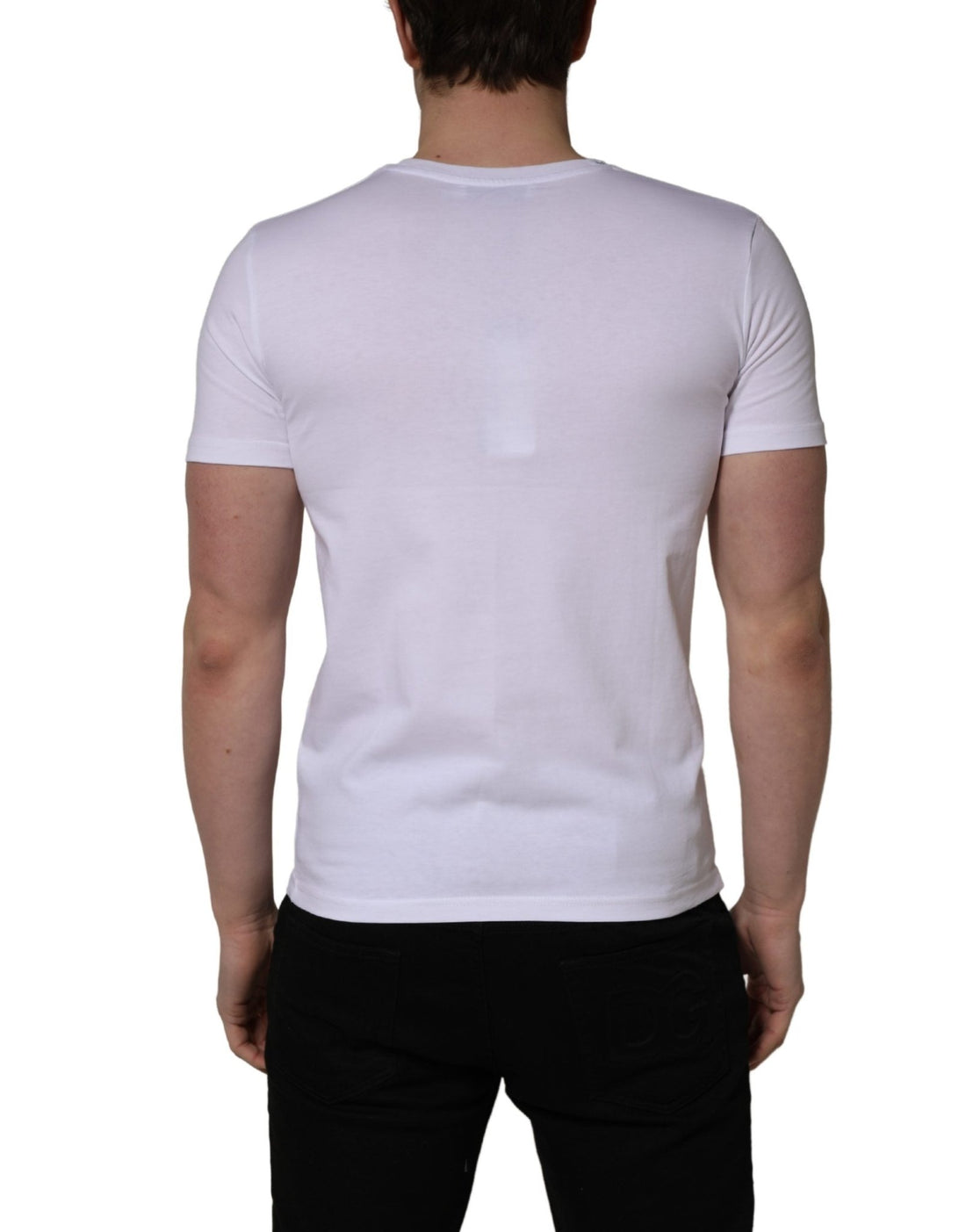 Dolce & Gabbana White Heart Shaped Camouflage Patch Men T-shirt - RIMODA