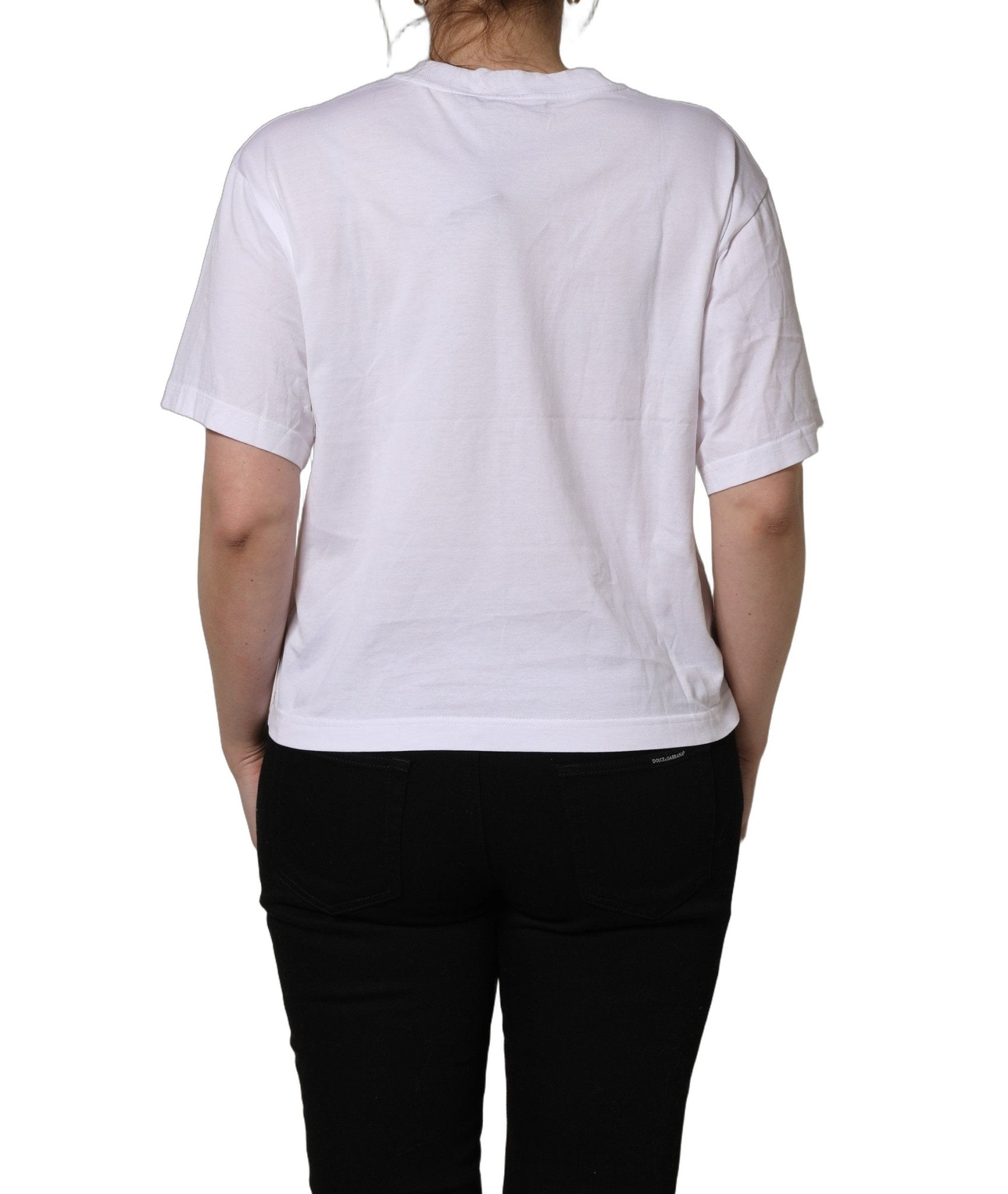Dolce & Gabbana White I Love Supermodel Cotton Crew Neck T-shirt - RIMODA