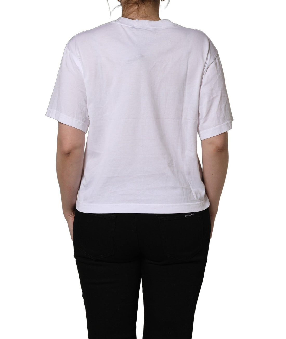 Dolce & Gabbana White I Love Supermodel Cotton Crew Neck T-shirt - RIMODA