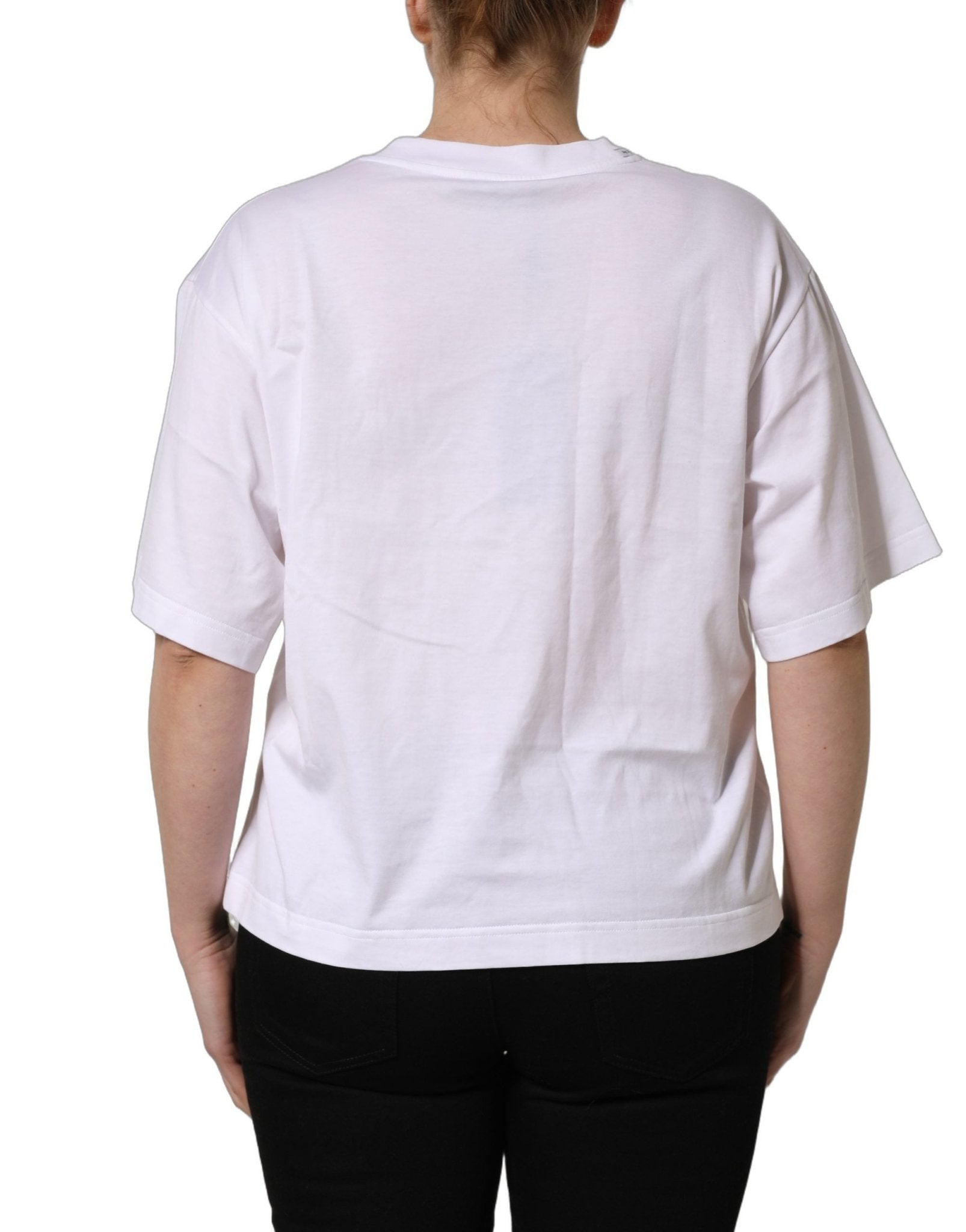 Dolce & Gabbana White Italia Flag Patch Round Neck T-shirt - RIMODA
