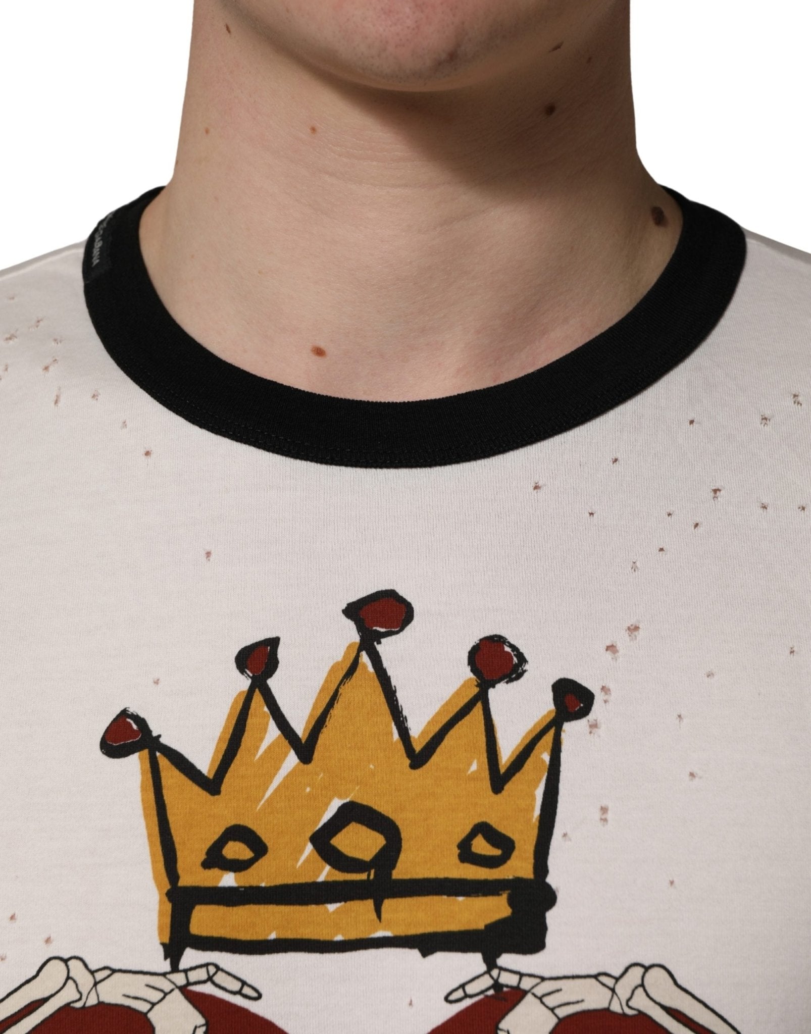 Dolce & Gabbana White King Of Love Print Cotton Men Jersey T-shirt - RIMODA