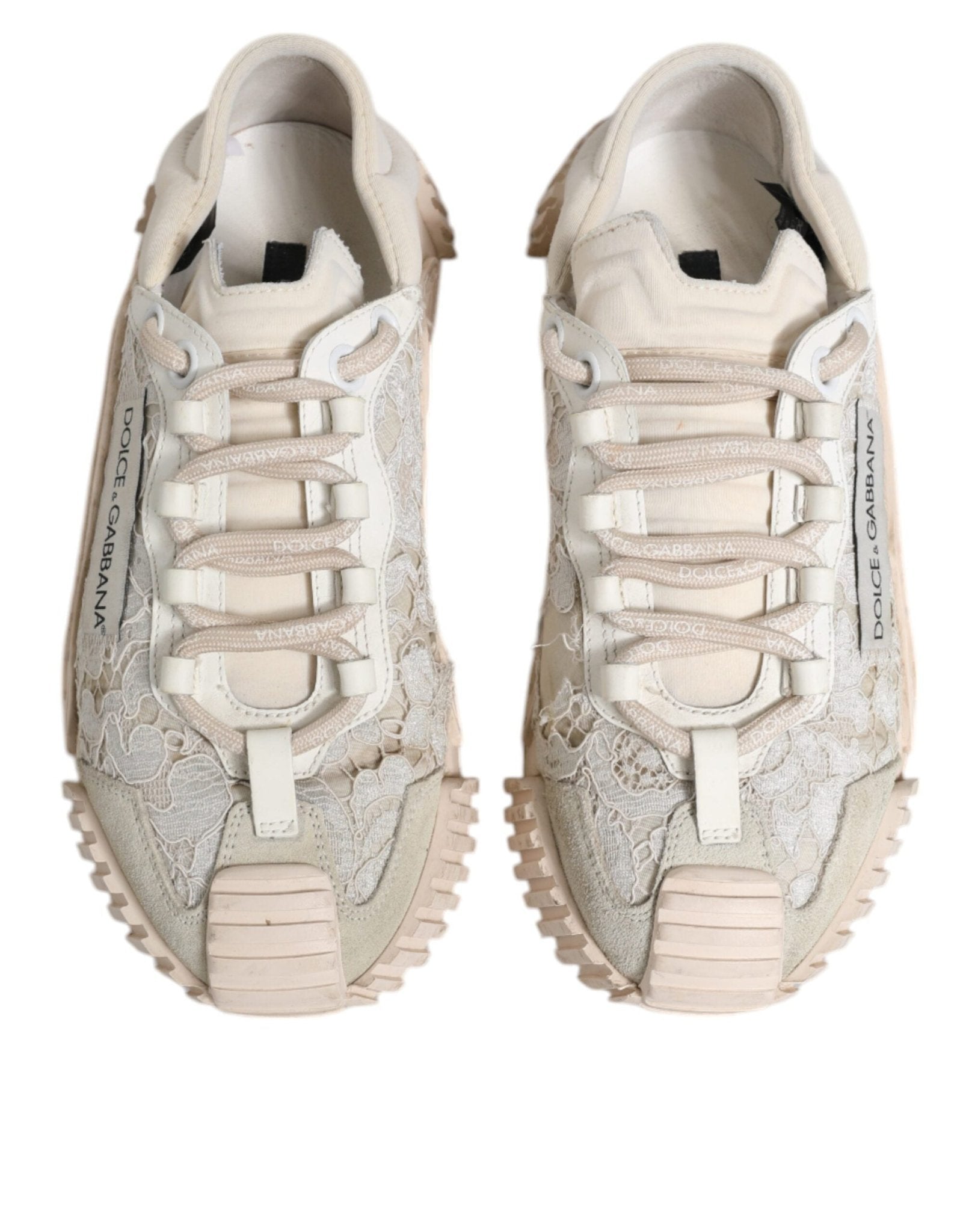 Dolce & Gabbana White Lace NS1 Low Top Sneaker Sports Shoes - RIMODA