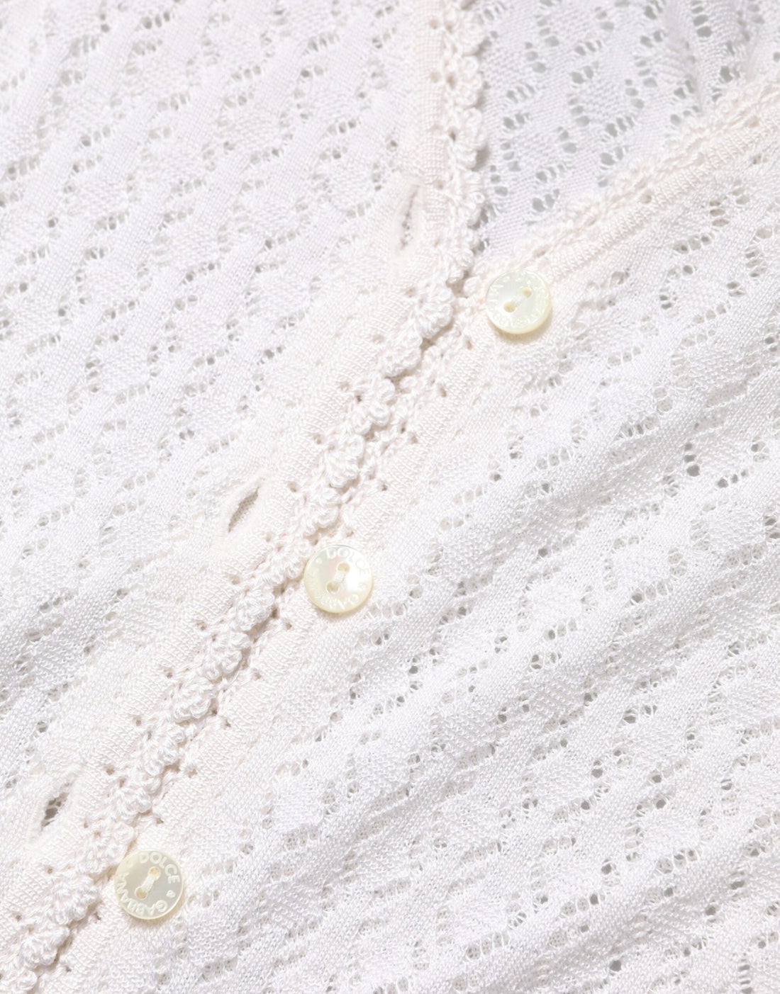 Dolce & Gabbana White Lace Silk Knit Long Sleeves Cardigan Top - RIMODA