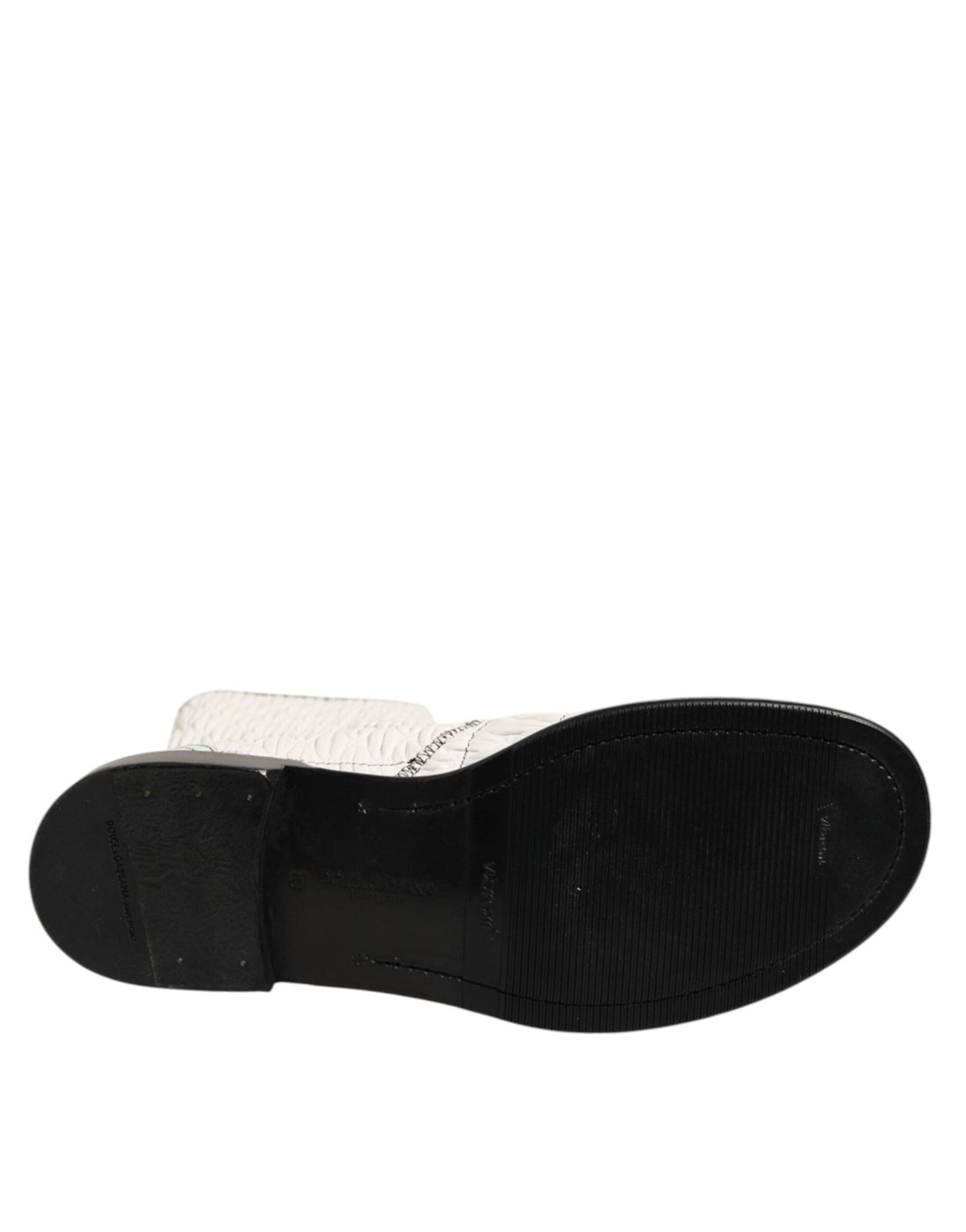 Dolce & Gabbana White Lambskin Leather Mid Calf Boots Shoes - RIMODA