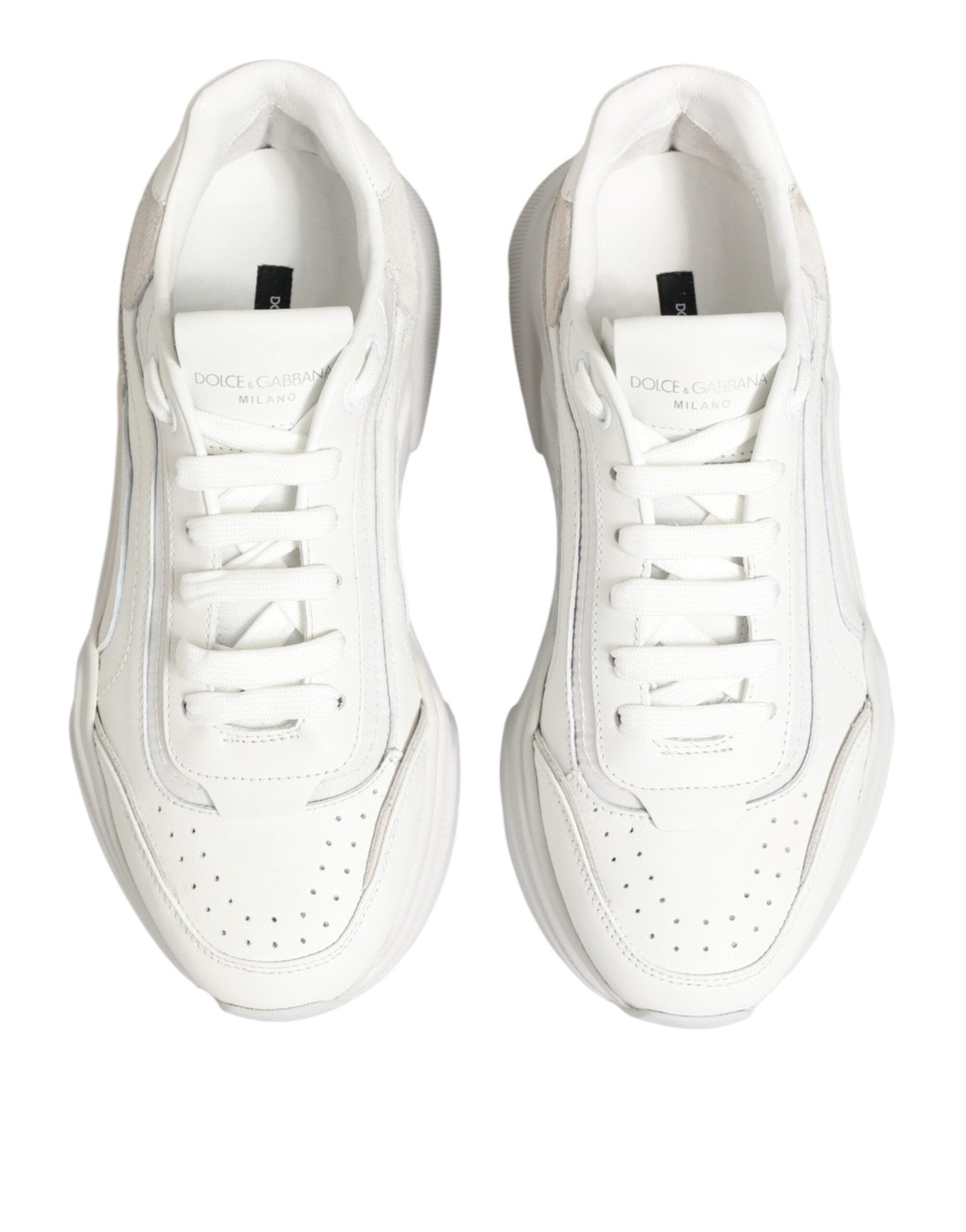 Dolce & Gabbana White Leather Daymaster Low Top Sneakers Shoes - RIMODA