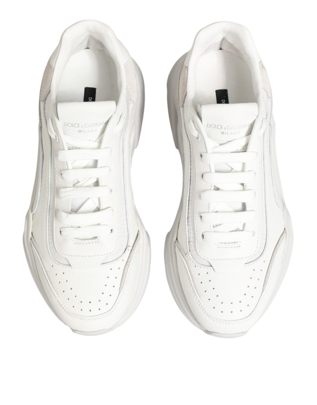 Dolce & Gabbana White Leather Daymaster Low Top Sneakers Shoes - RIMODA