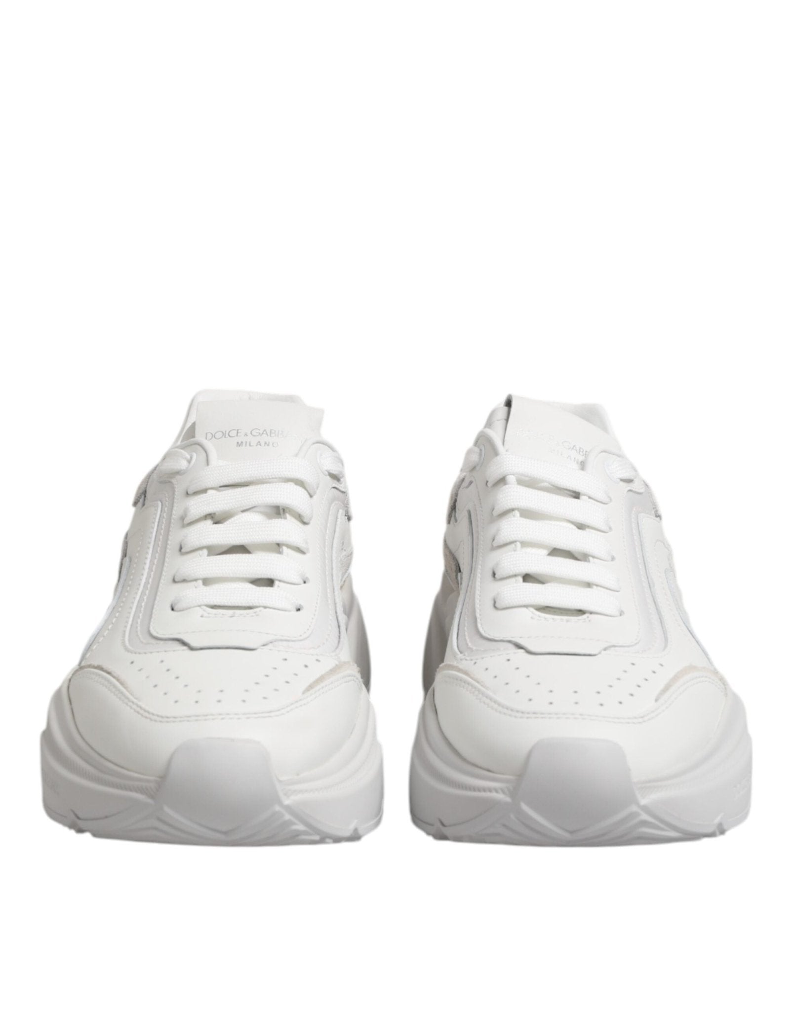 Dolce & Gabbana White Leather Daymaster Low Top Sneakers Shoes - RIMODA