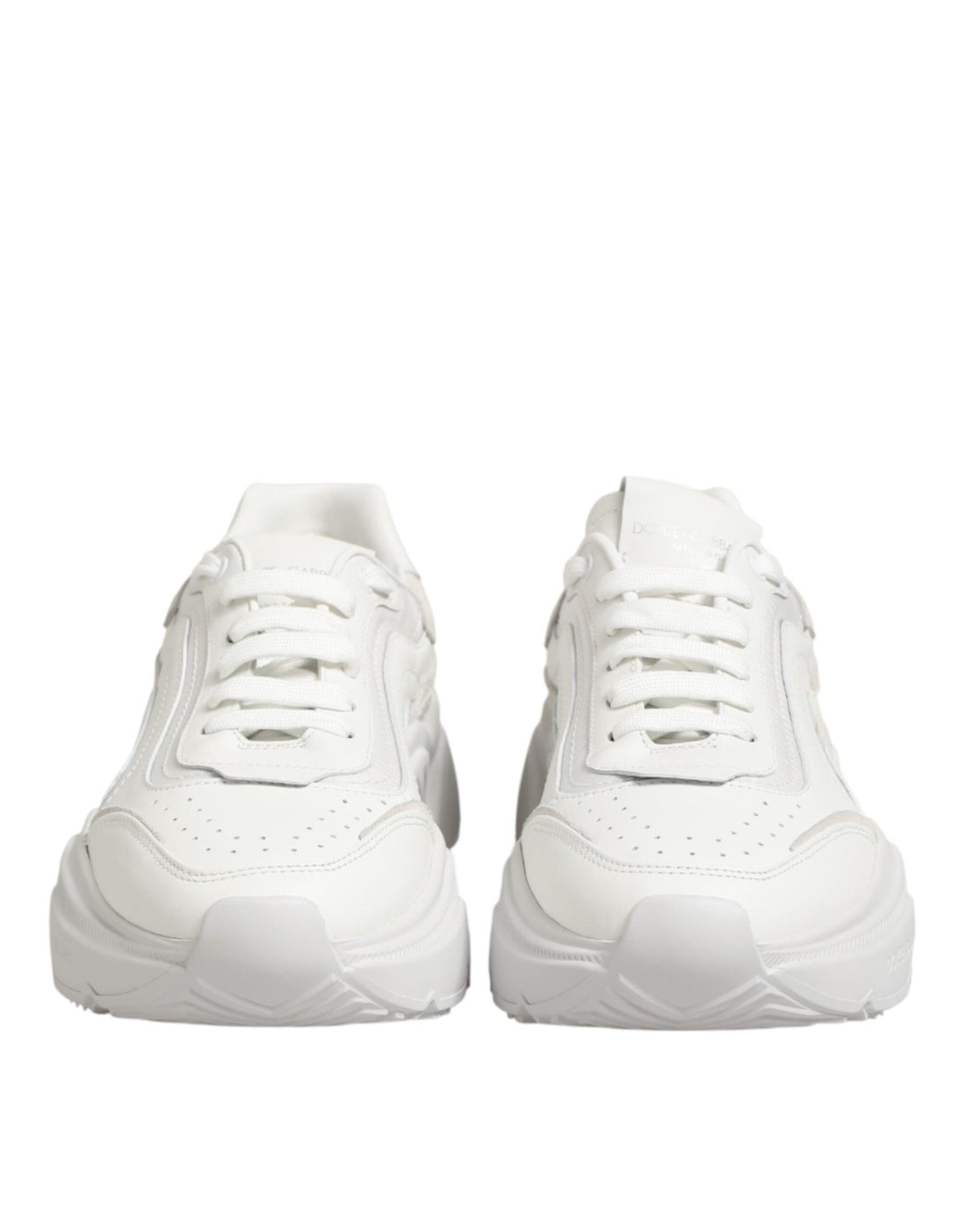 Dolce & Gabbana White Leather Daymaster Low Top Sneakers Shoes - RIMODA