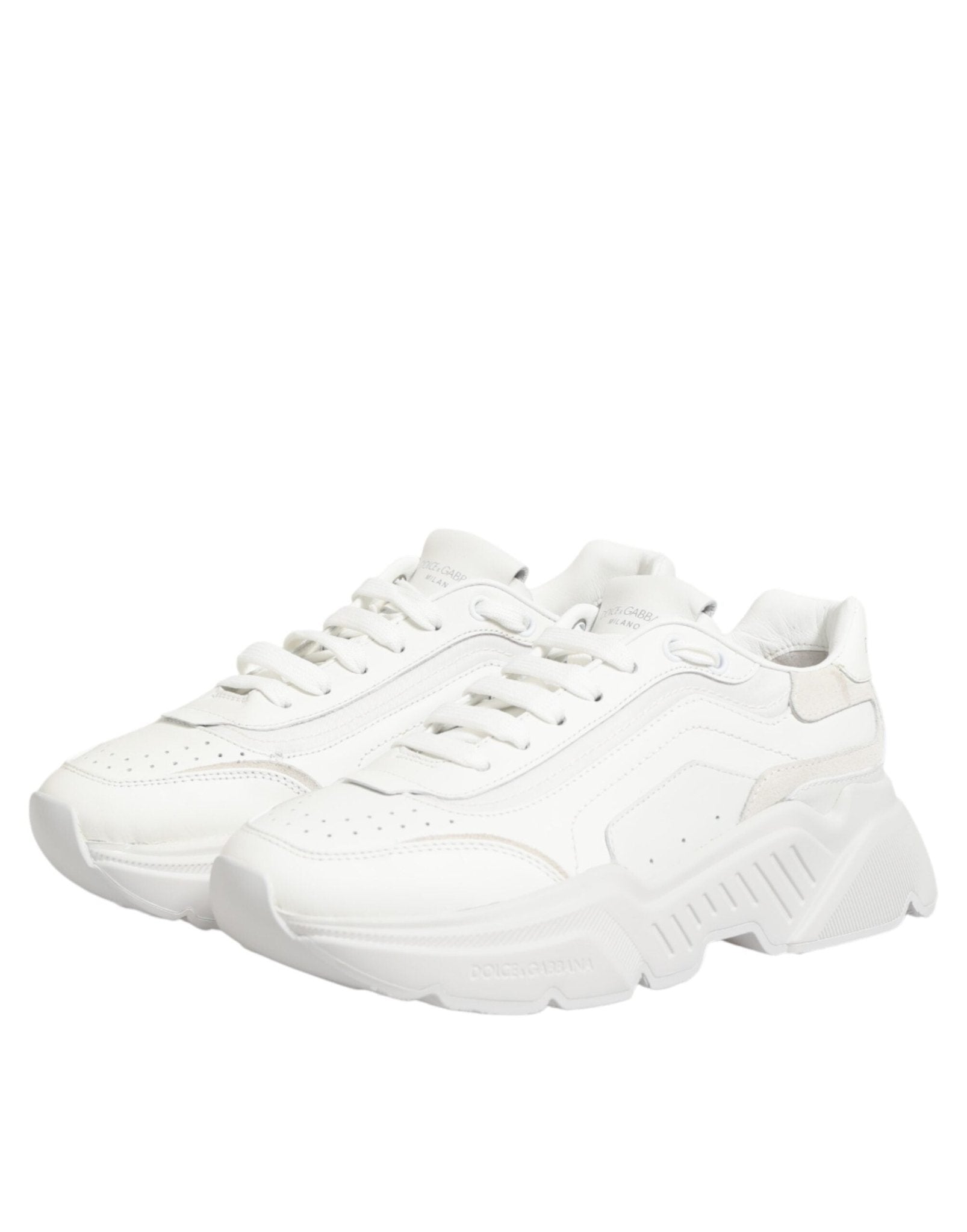 Dolce & Gabbana White Leather Daymaster Low Top Sneakers Shoes - RIMODA
