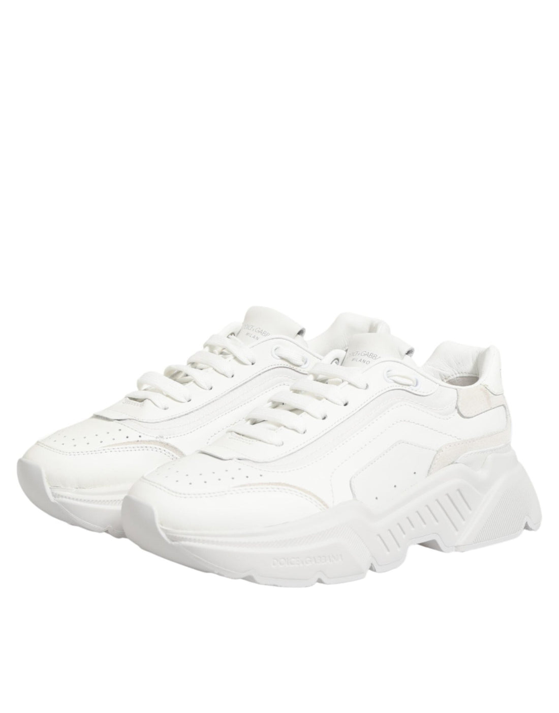 Dolce & Gabbana White Leather Daymaster Low Top Sneakers Shoes - RIMODA
