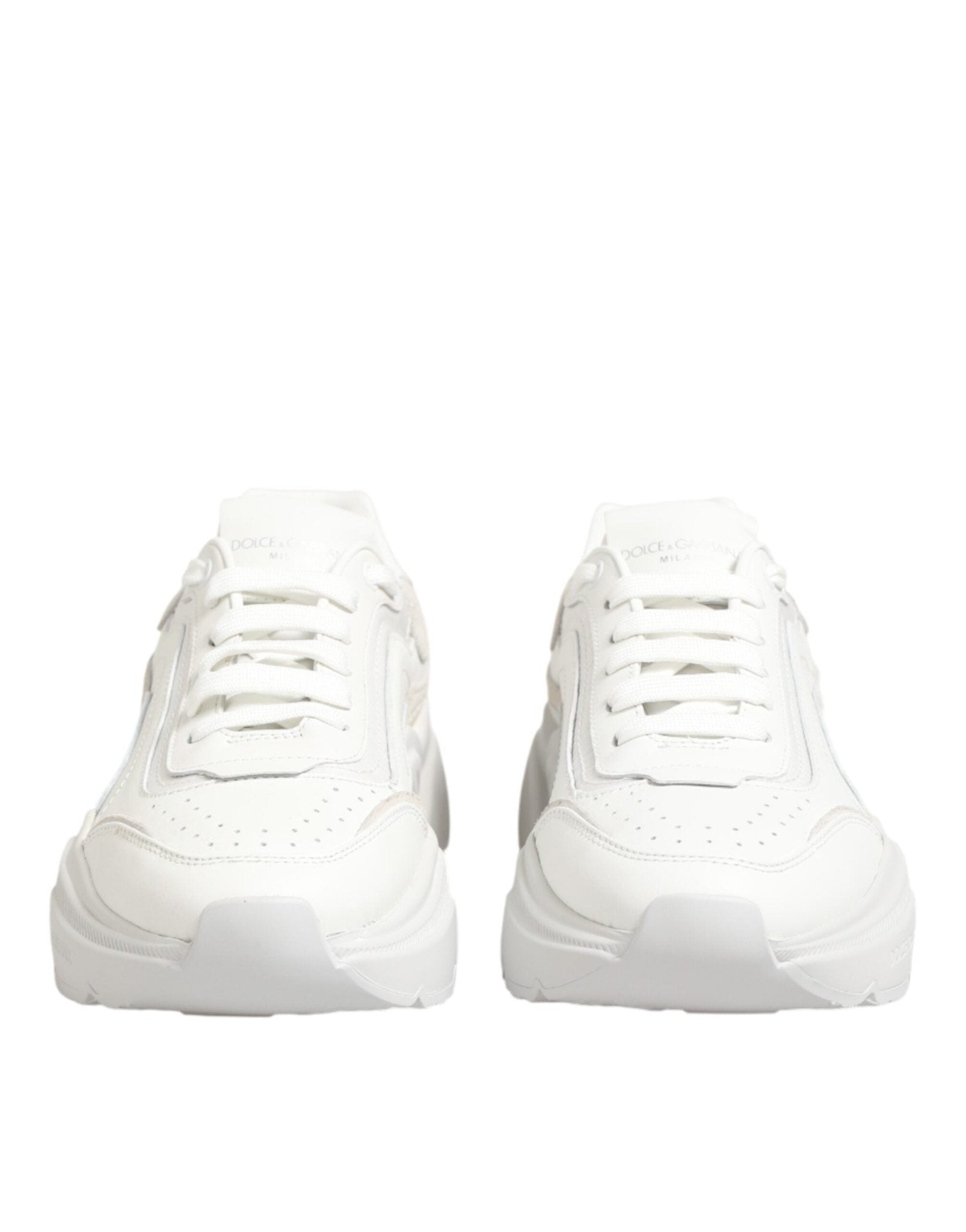 Dolce & Gabbana White Leather Daymaster Low Top Sneakers Shoes - RIMODA