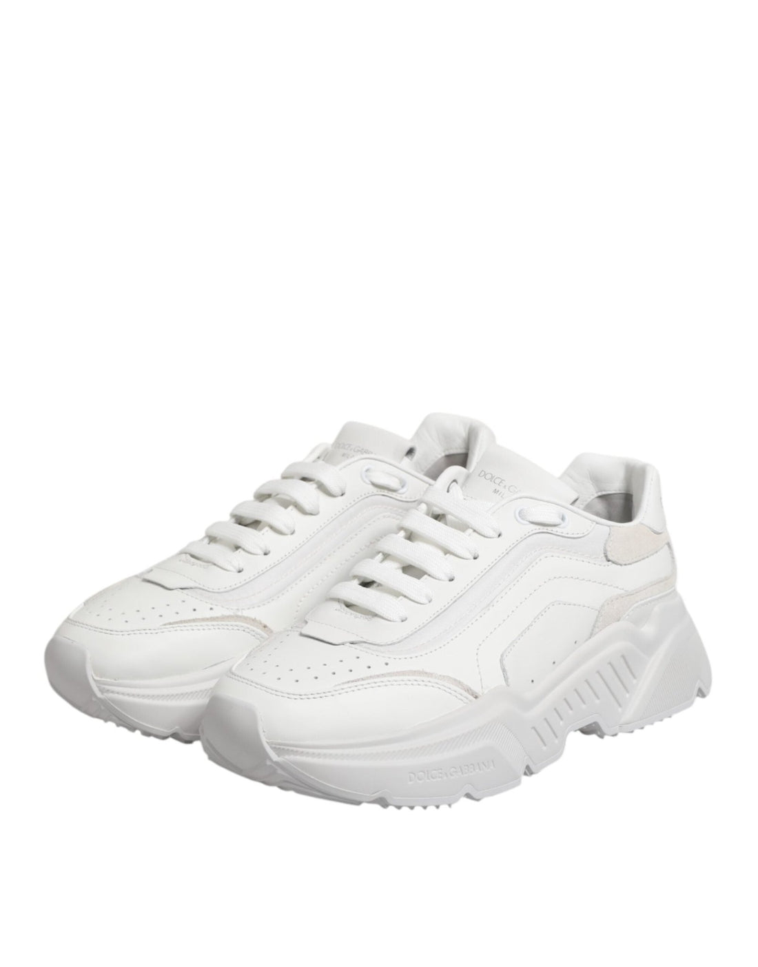 Dolce & Gabbana White Leather Daymaster Low Top Sneakers Shoes - RIMODA
