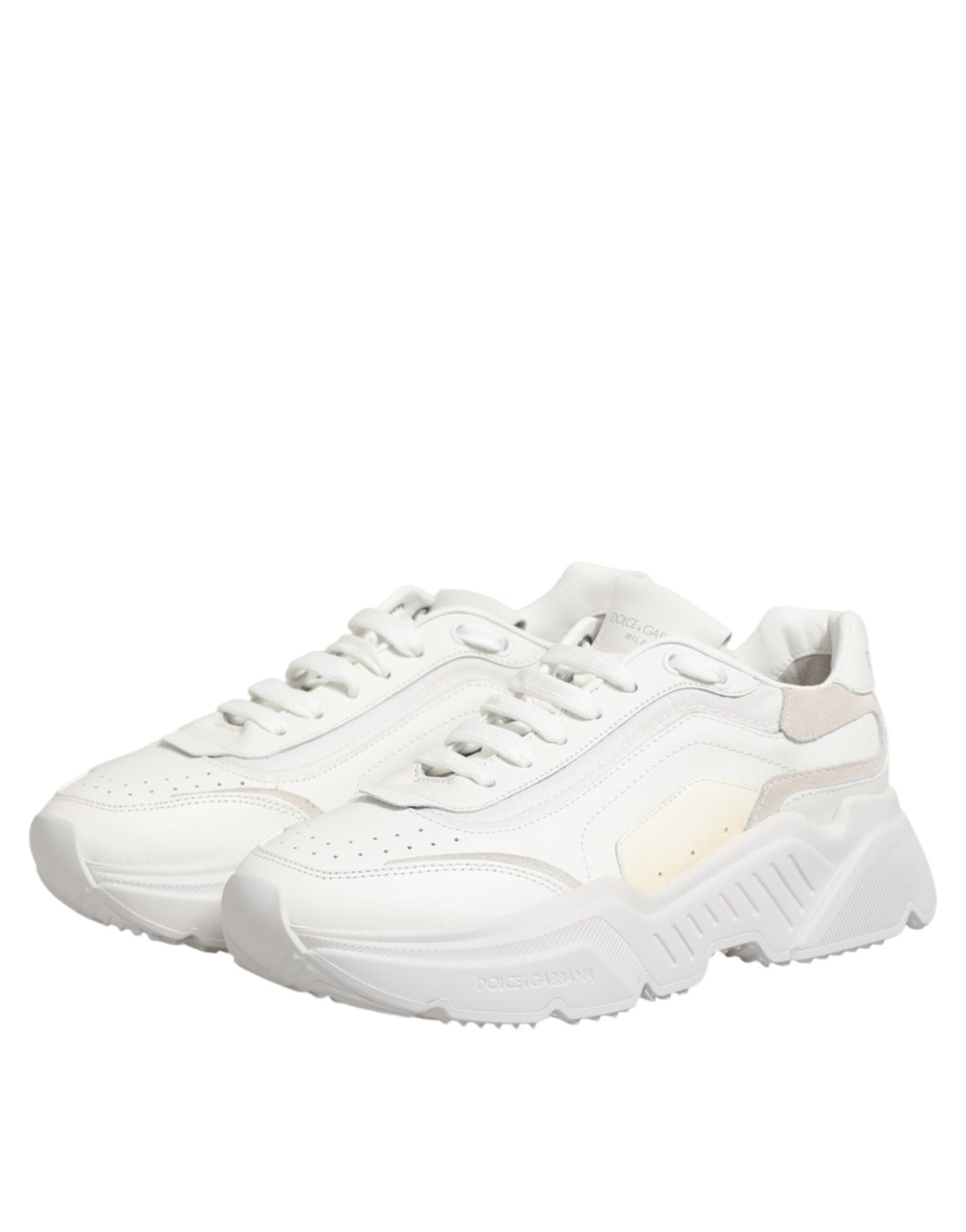 Dolce & Gabbana White Leather Daymaster Low Top Sneakers Shoes - RIMODA