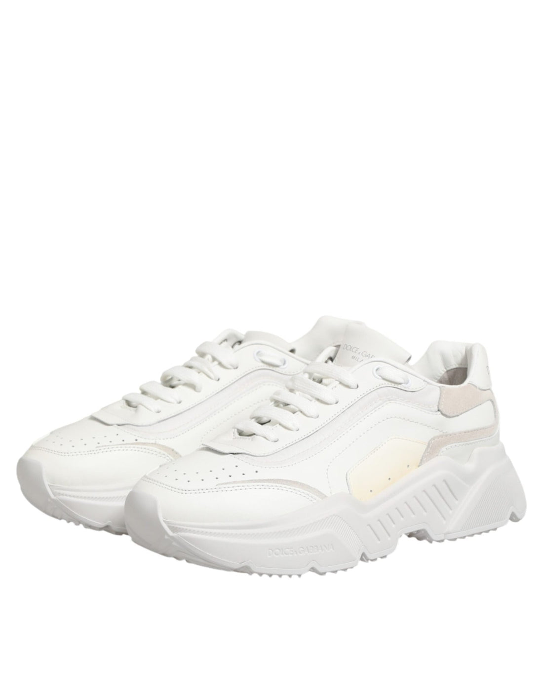Dolce & Gabbana White Leather Daymaster Low Top Sneakers Shoes - RIMODA