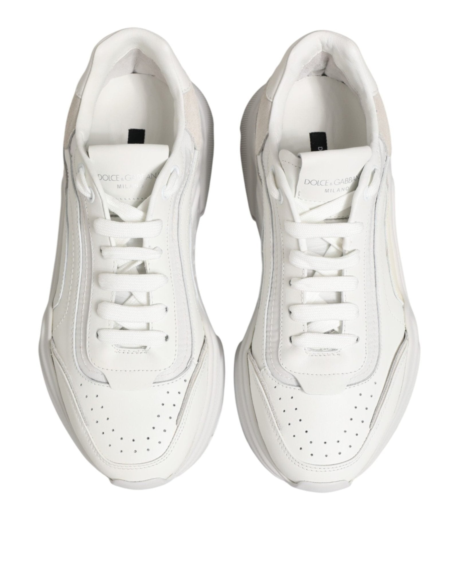 Dolce & Gabbana White Leather Daymaster Low Top Sneakers Shoes - RIMODA