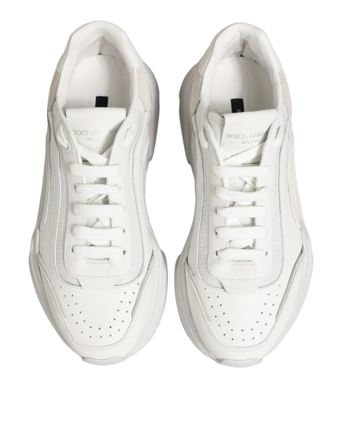 Dolce & Gabbana White Leather Daymaster Low Top Sneakers Shoes - RIMODA