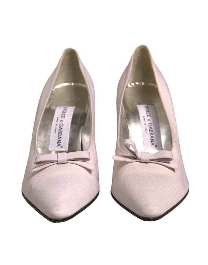 Dolce & Gabbana White Leather High Heels Women Pumps Shoes - RIMODA