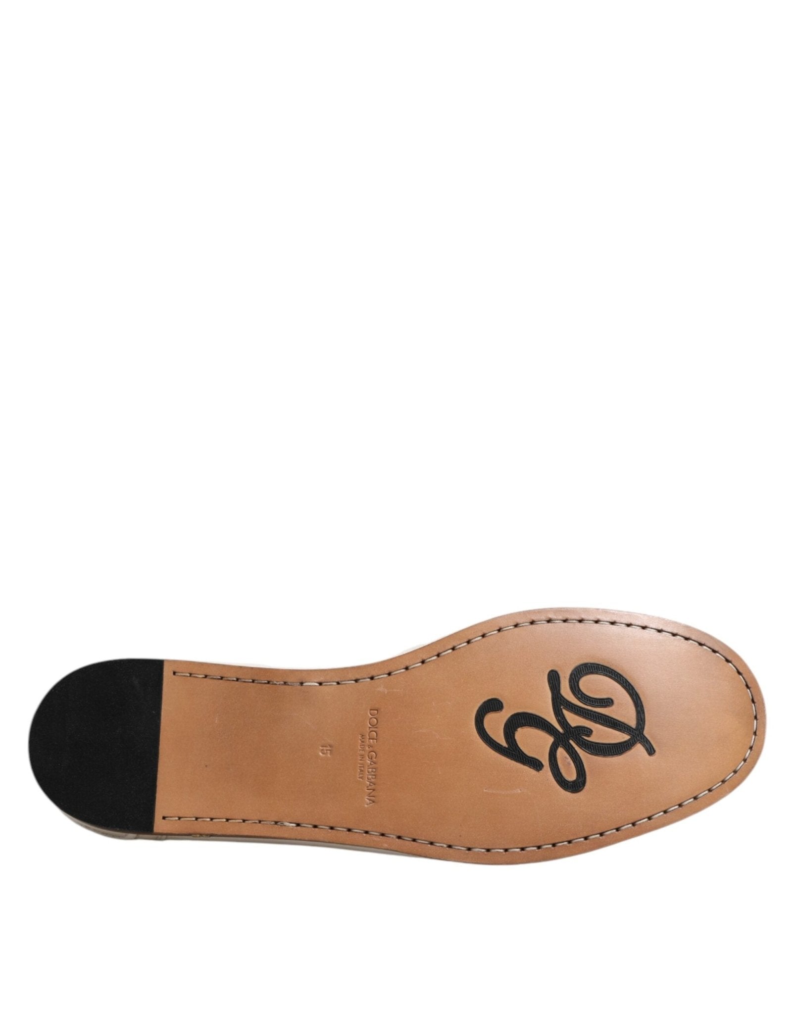 Dolce & Gabbana White Leather Loafers Moccasins Slip On Shoes - RIMODA