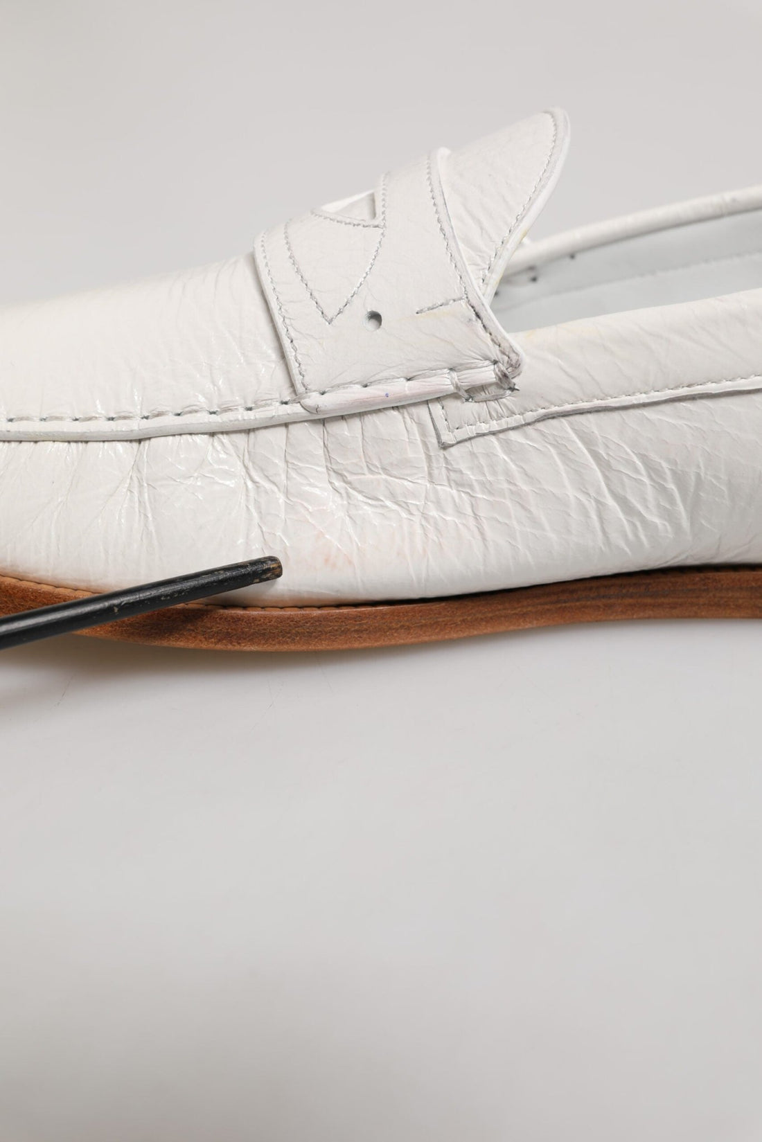Dolce & Gabbana White Leather Loafers Moccasins Slip On Shoes - RIMODA