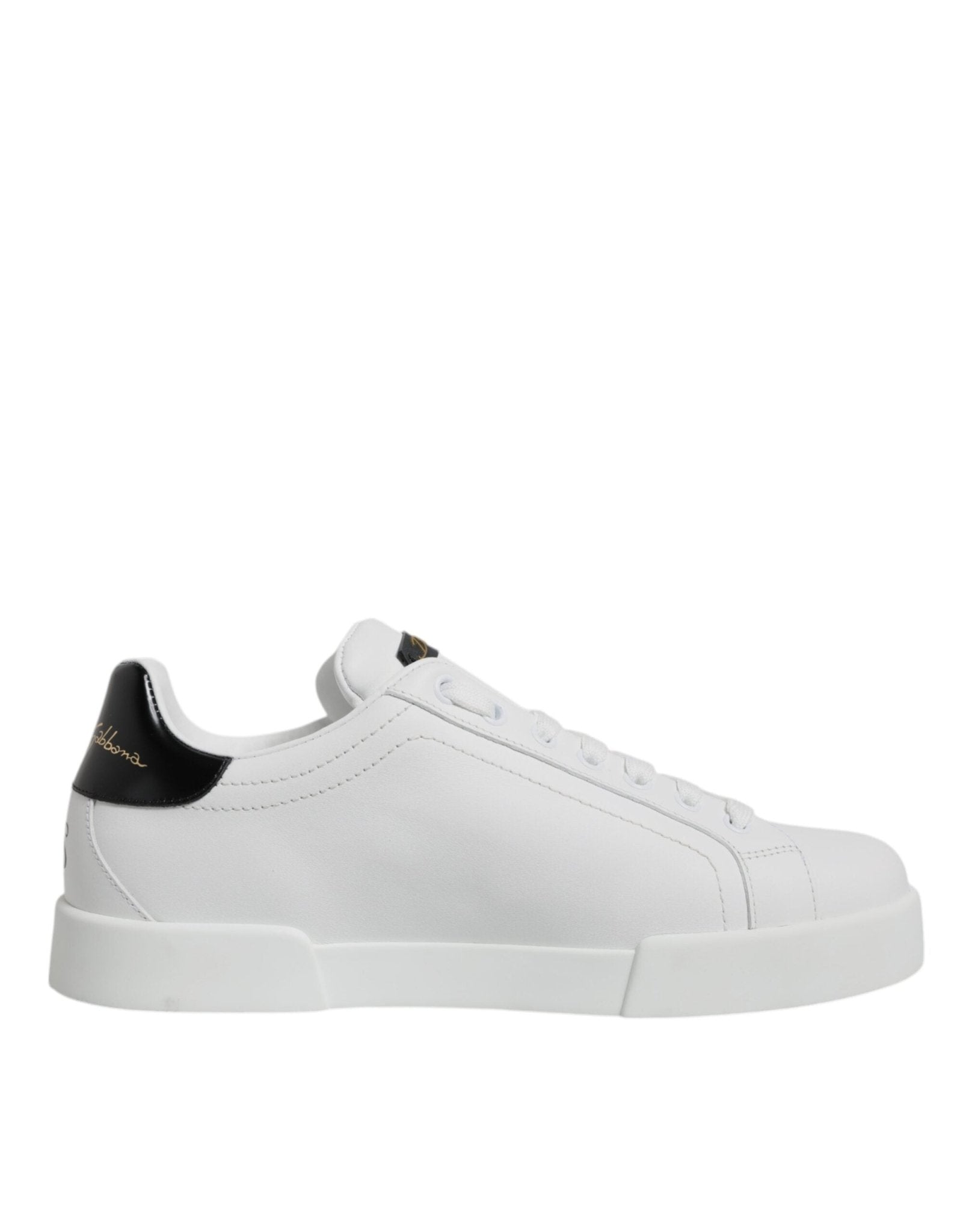 Dolce & Gabbana White Leather Low Top Lace Up Sneakers Shoes - RIMODA