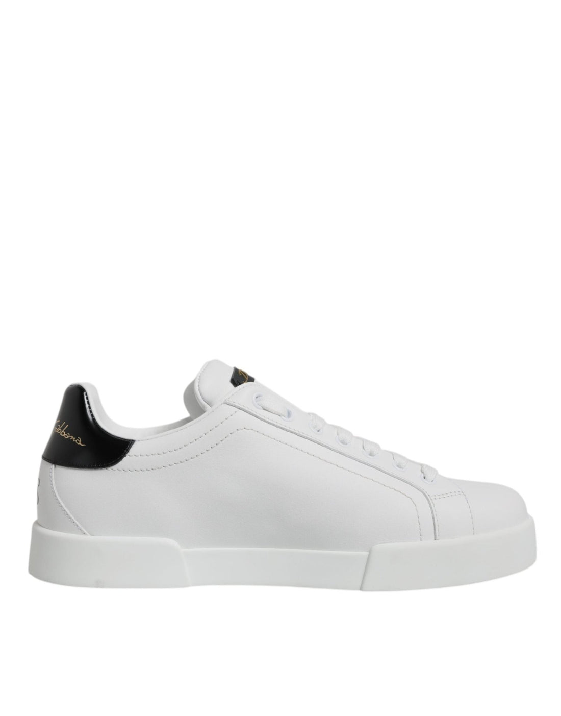 Dolce & Gabbana White Leather Low Top Lace Up Sneakers Shoes - RIMODA