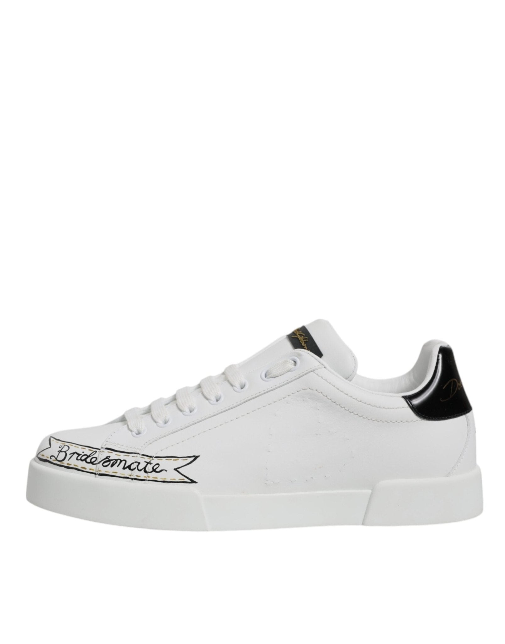 Dolce & Gabbana White Leather Low Top Lace Up Sneakers Shoes - RIMODA