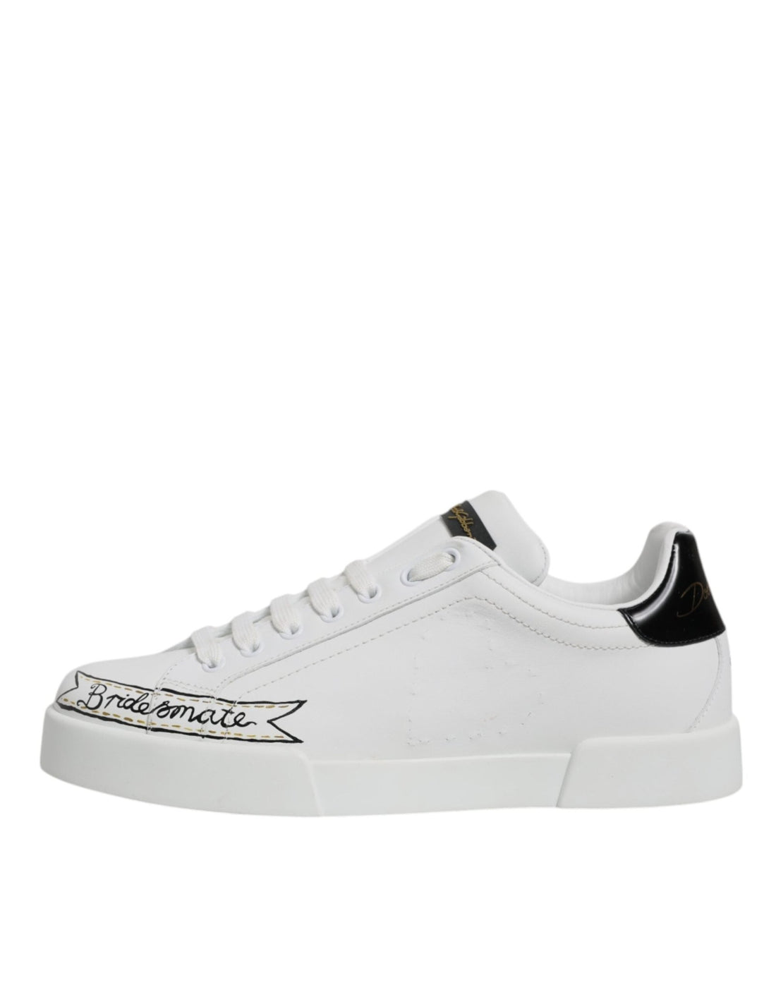 Dolce & Gabbana White Leather Low Top Lace Up Sneakers Shoes - RIMODA