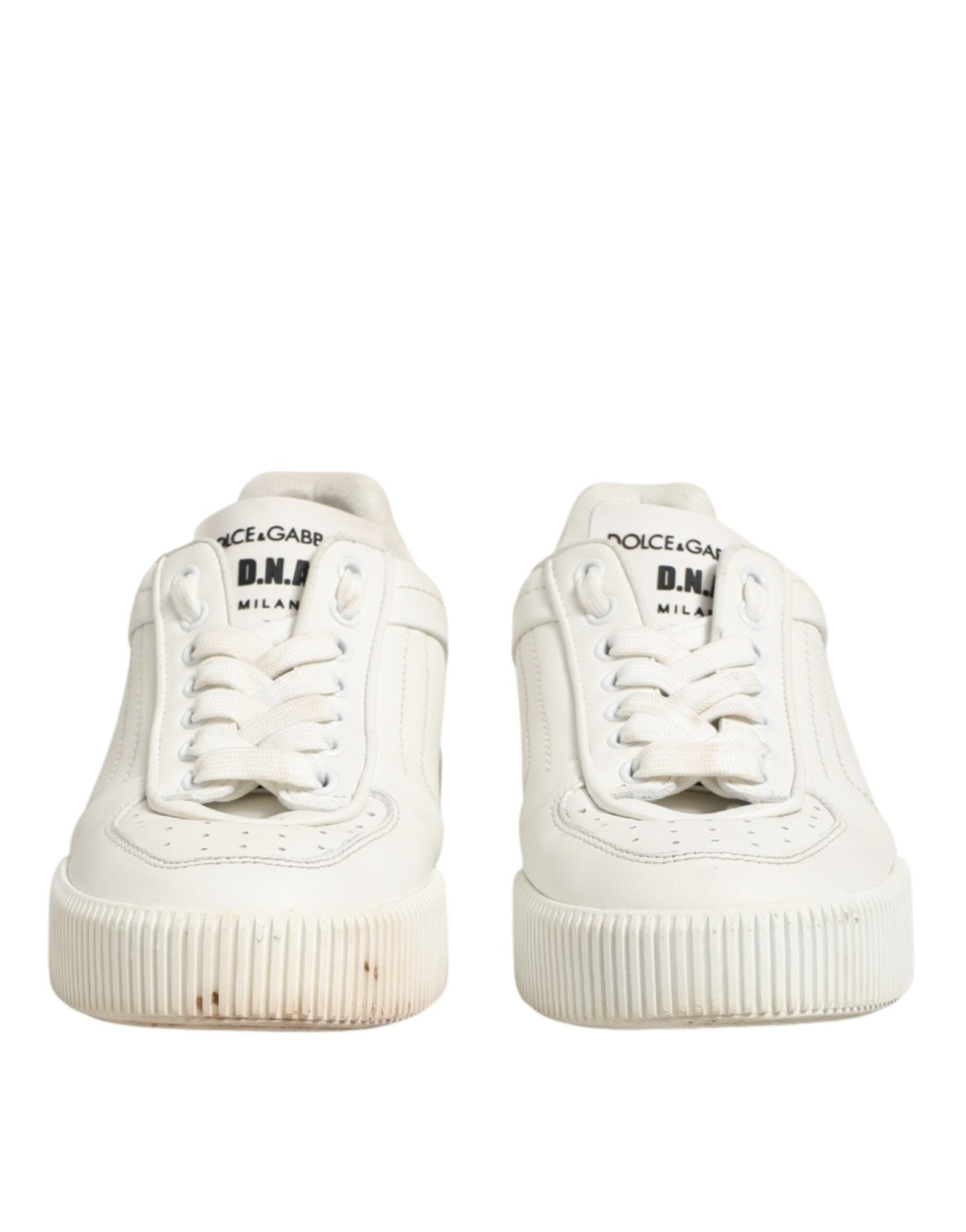 Dolce & Gabbana White Leather MIAMI Low Top Sneakers Shoes - RIMODA