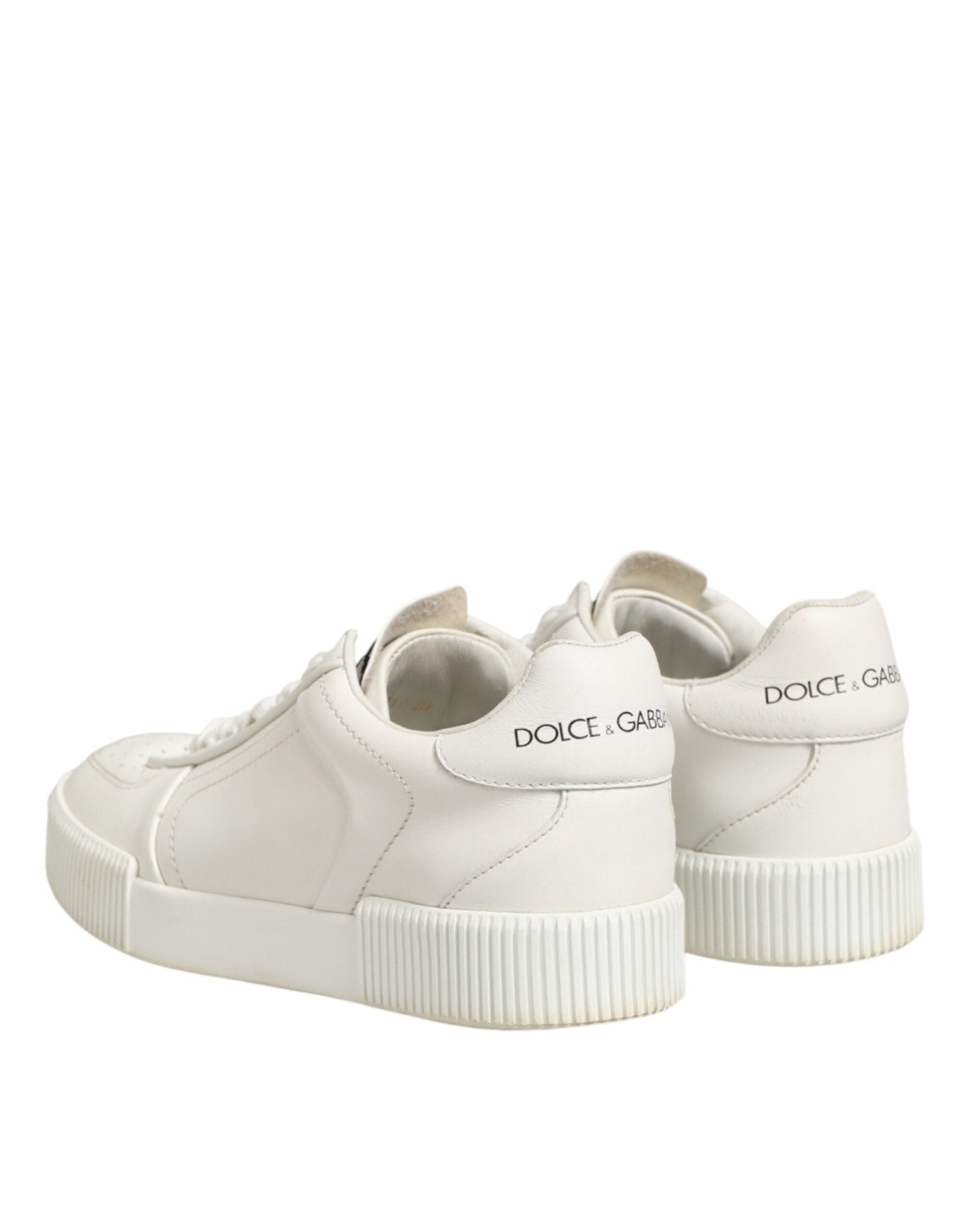 Dolce & Gabbana White Leather MIAMI Low Top Sneakers Shoes - RIMODA